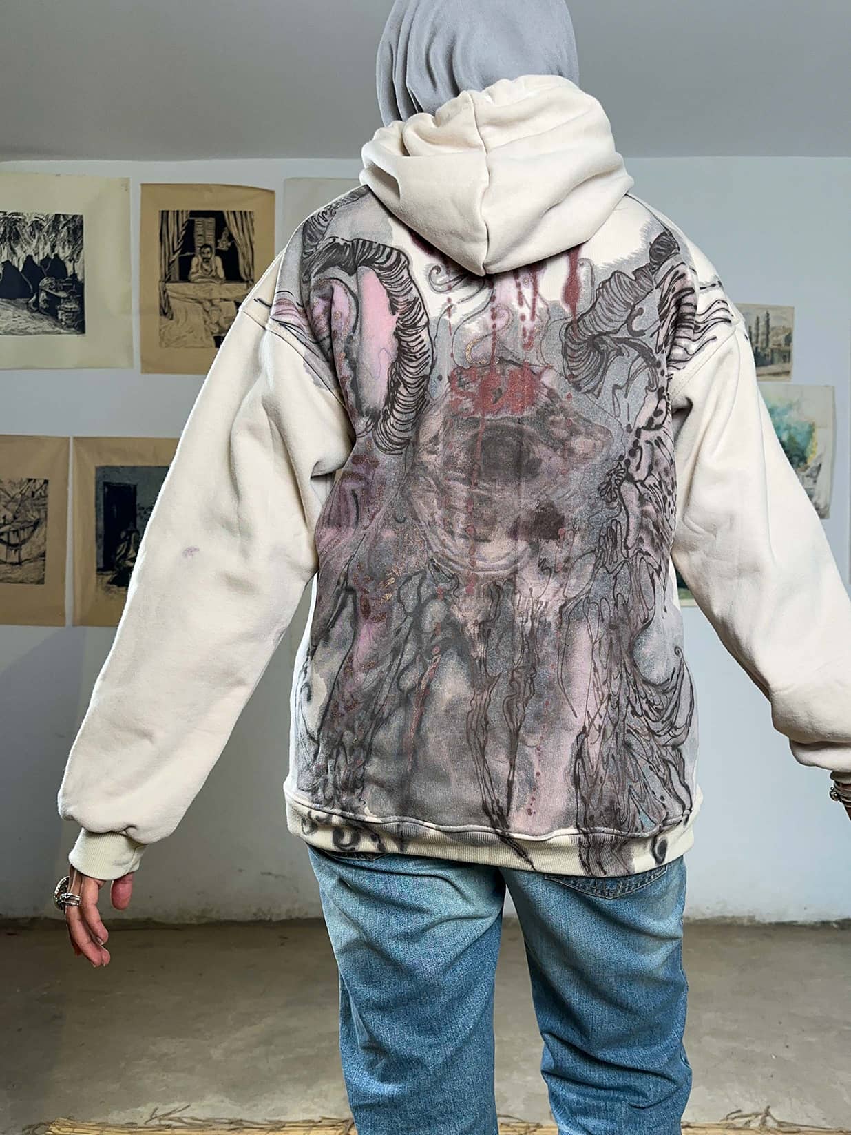 Custom painted hoodie sale