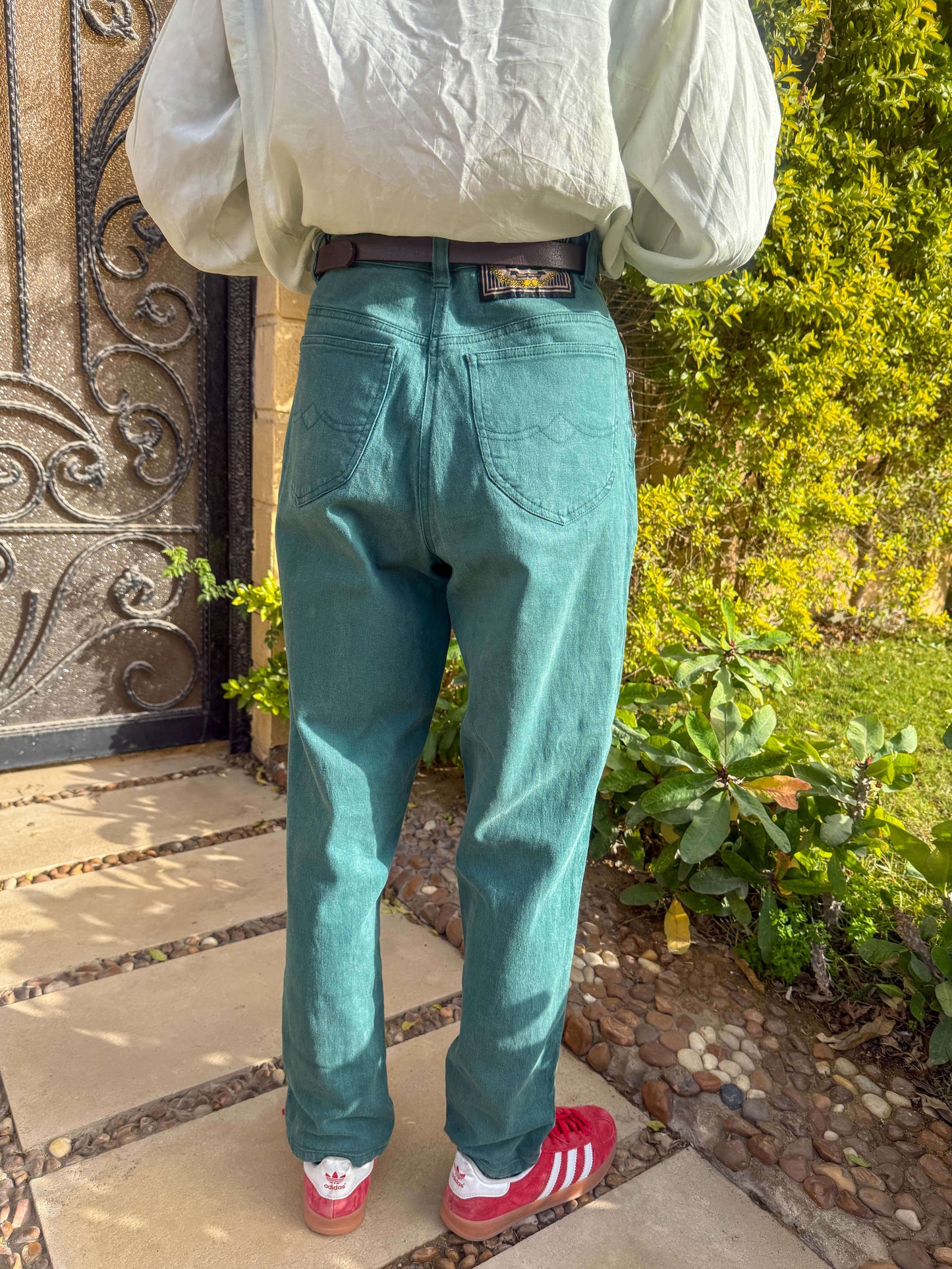 Vintage Green straight leg jeans
