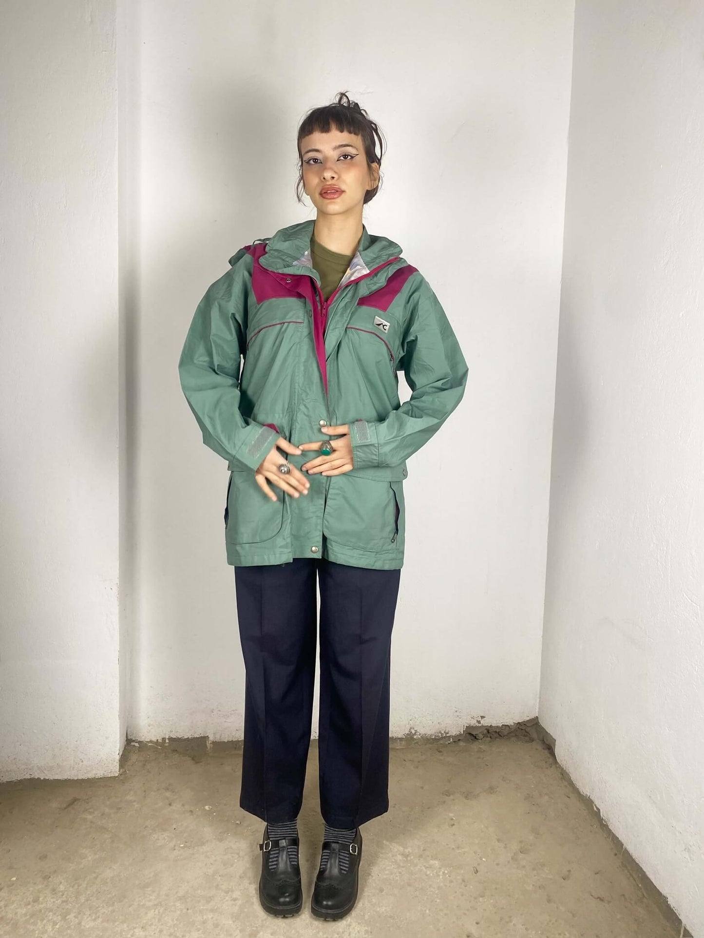 Vintage Teal Raincoat