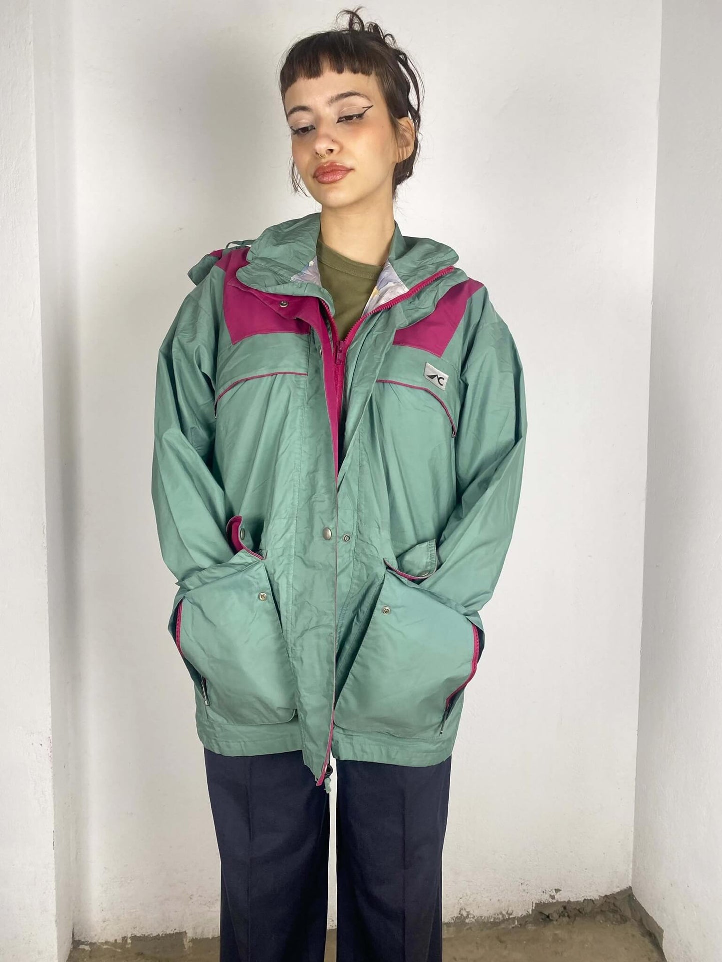 Vintage Teal Raincoat