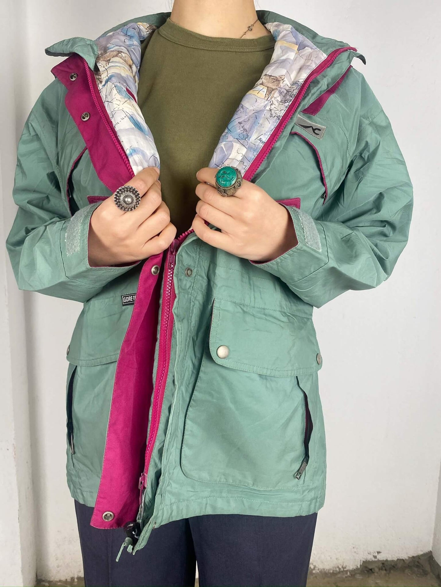 Vintage Teal Raincoat