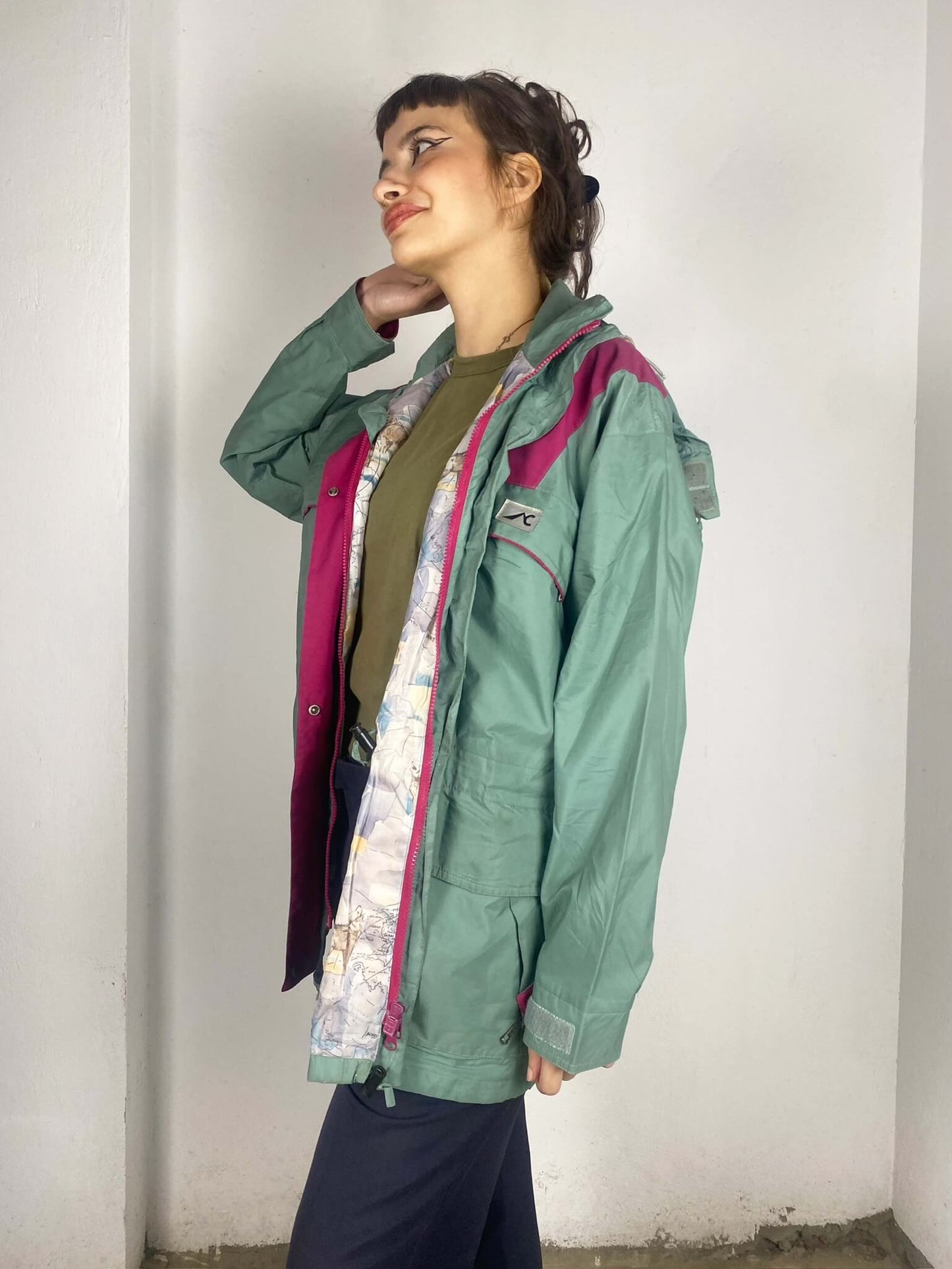 Vintage Teal Raincoat