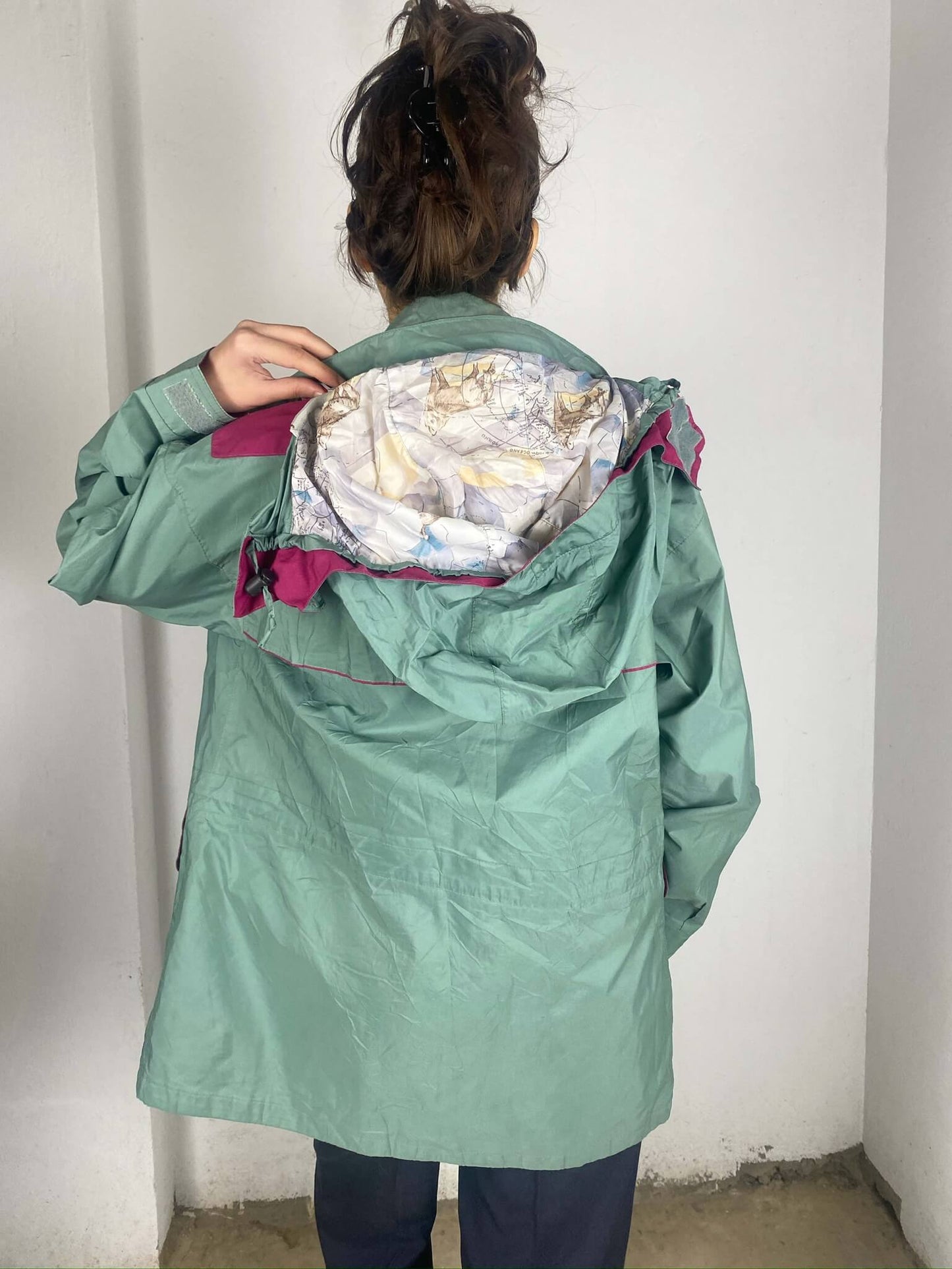 Vintage Teal Raincoat