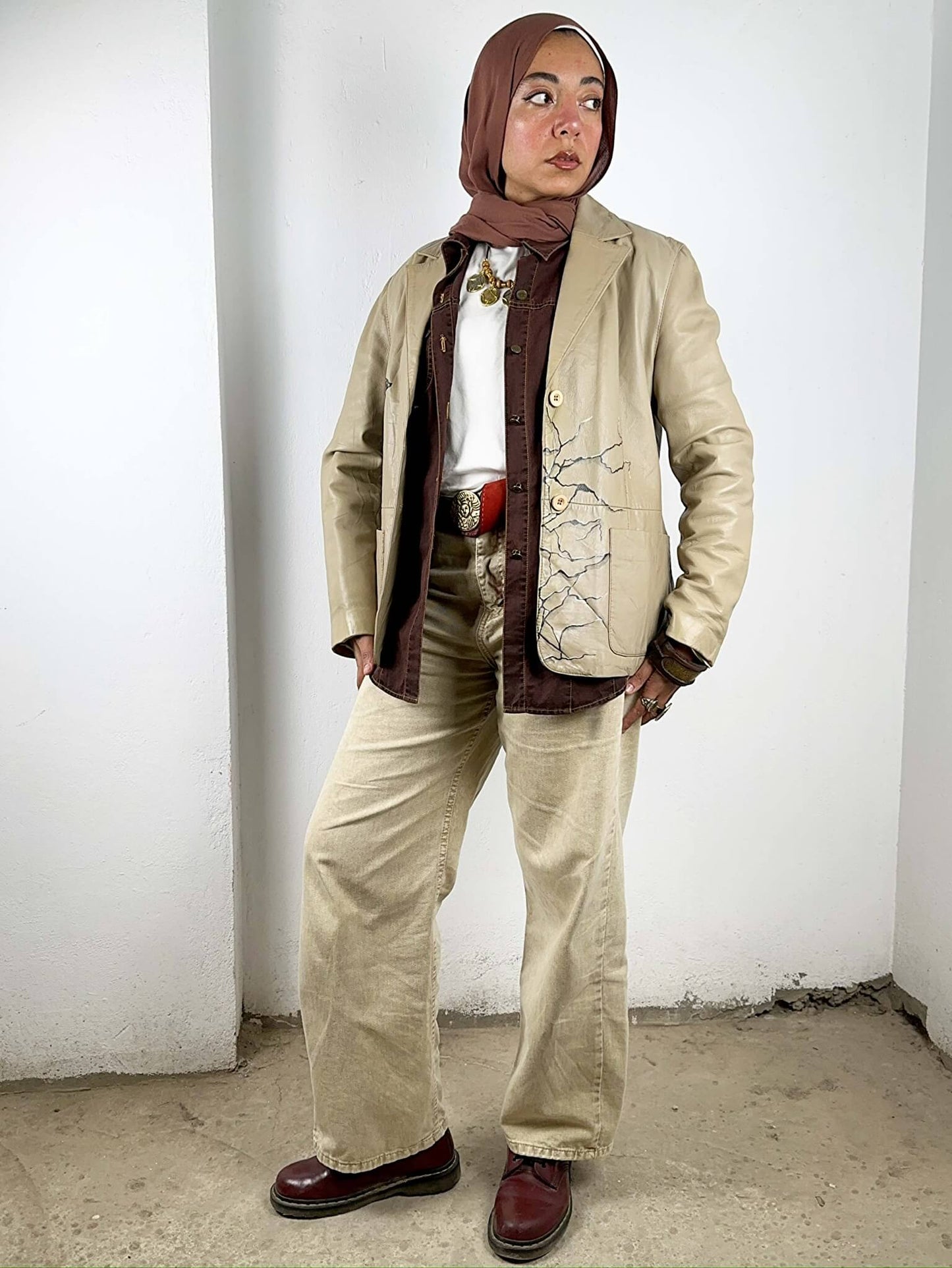 Handpainted Greek Leather Jacket