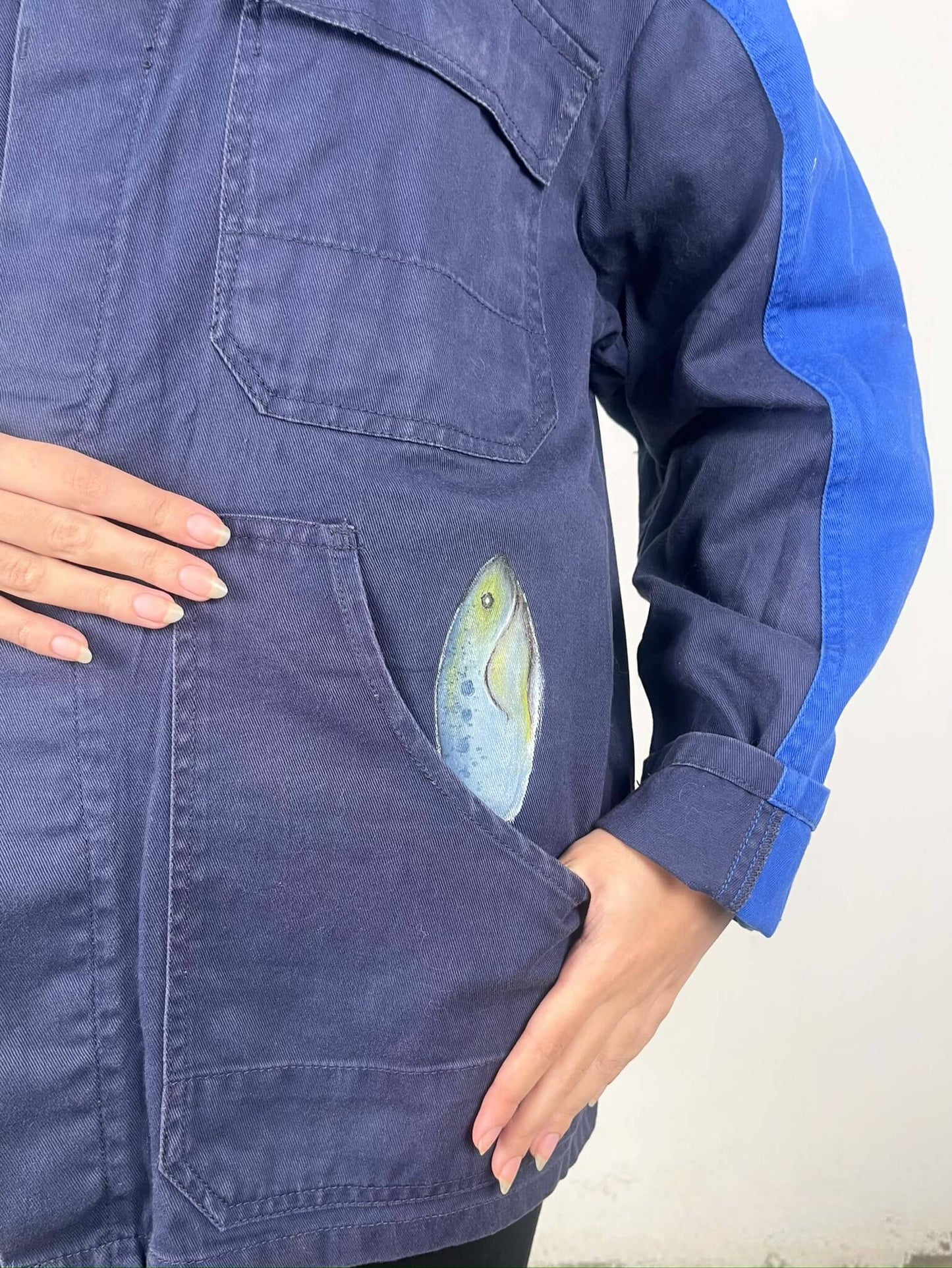 Handpainted Fish Cans Jacket