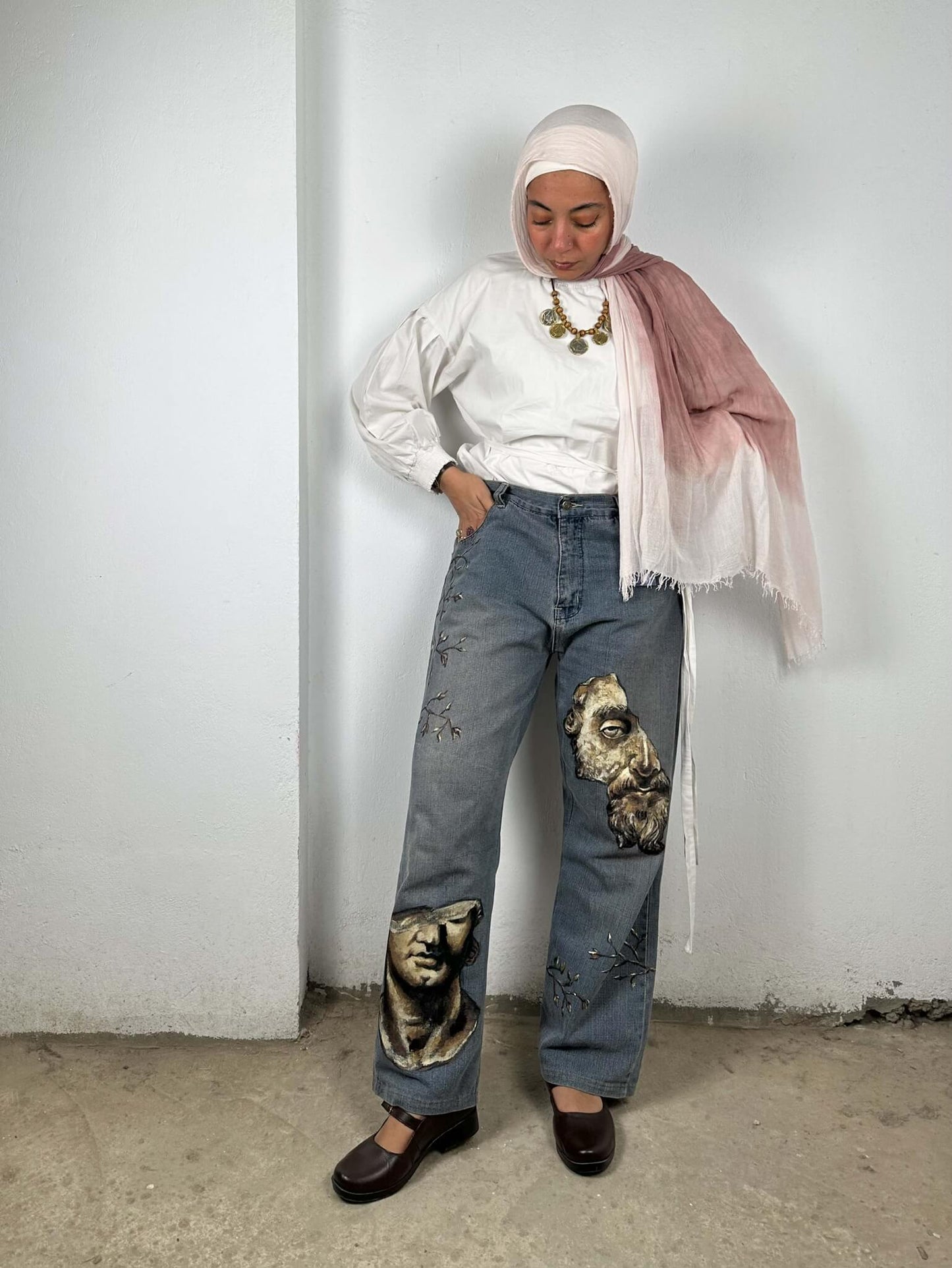 Hand Painted Greek Jeans