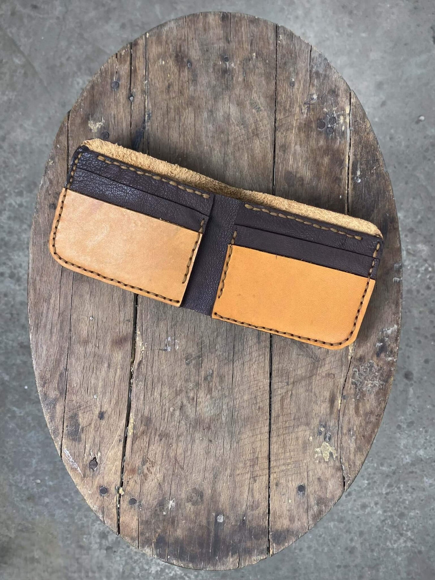 Tan and Brown Leather Wallet