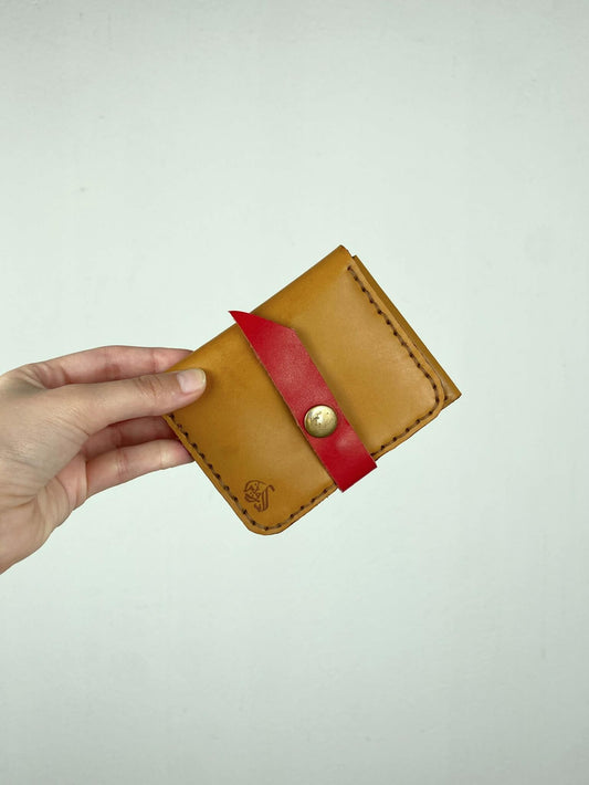 Tan and Red Leather Wallet