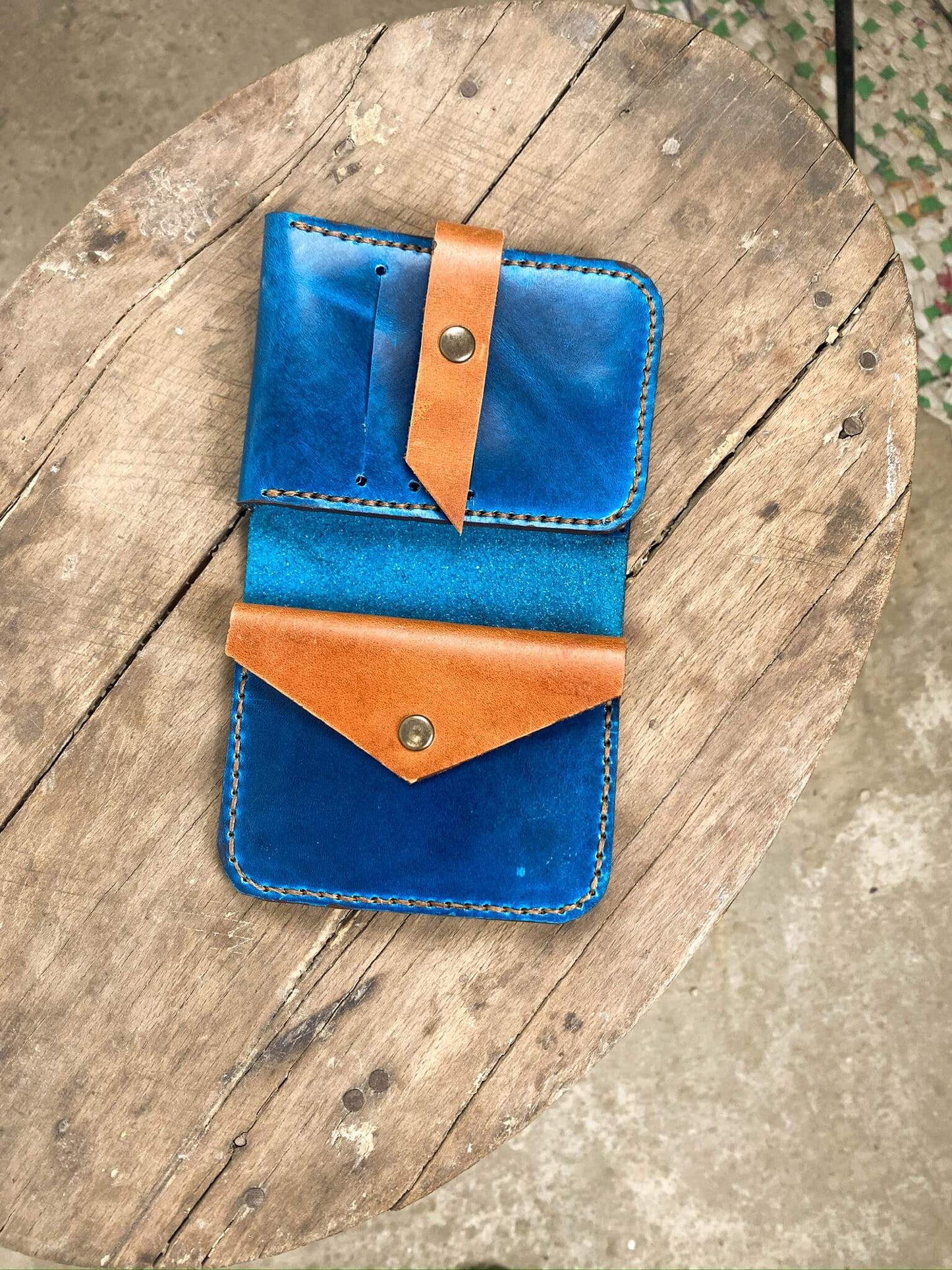 Bright Blue Leather Wallet