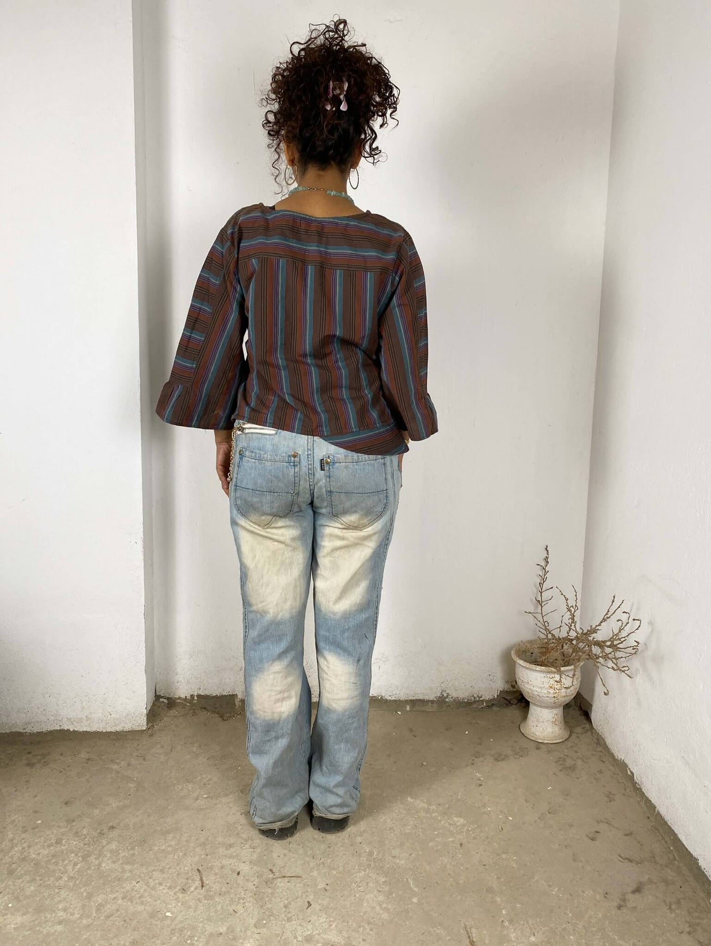 Striped Brown Vintage Blouse