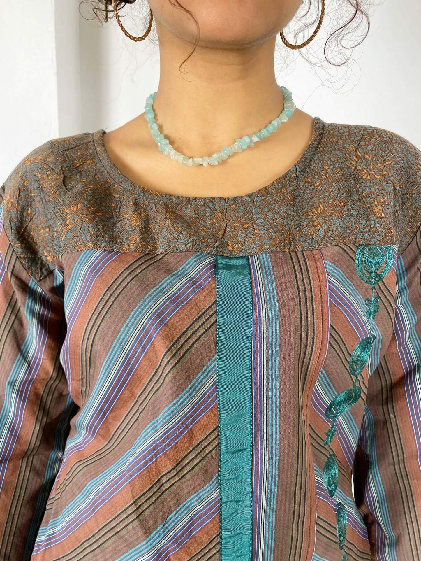 Striped Brown Vintage Blouse