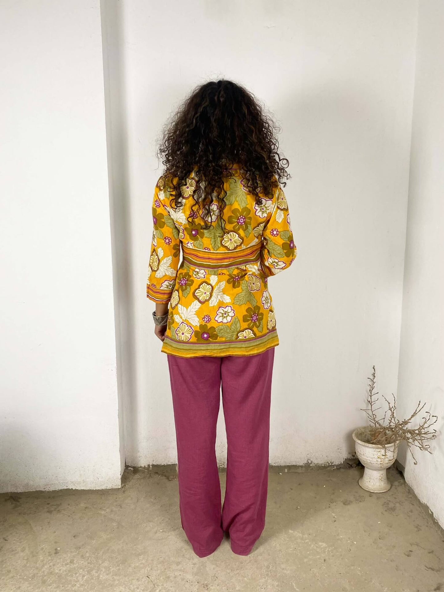 Patterned Yellow Blouse