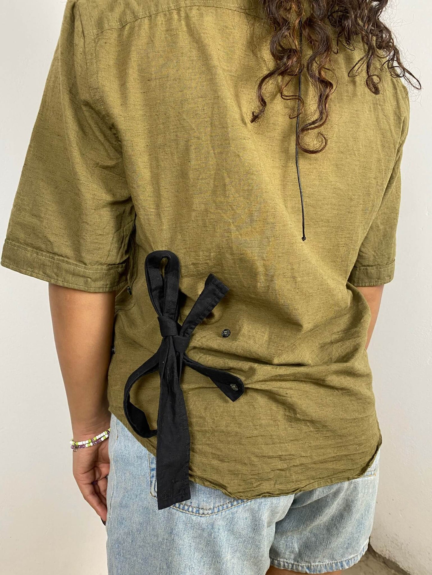 Olive Wrap-up Shirt