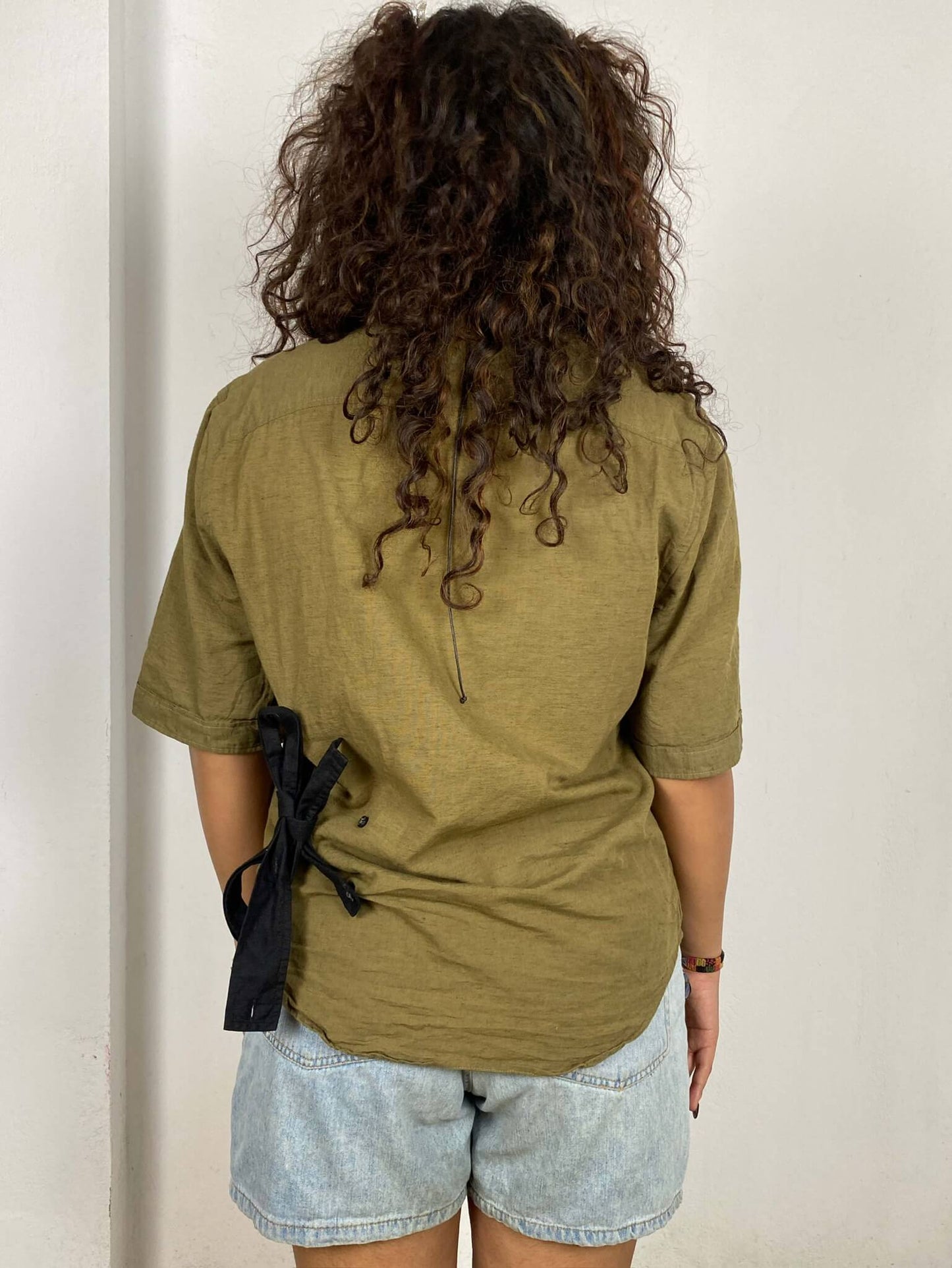 Olive Wrap-up Shirt