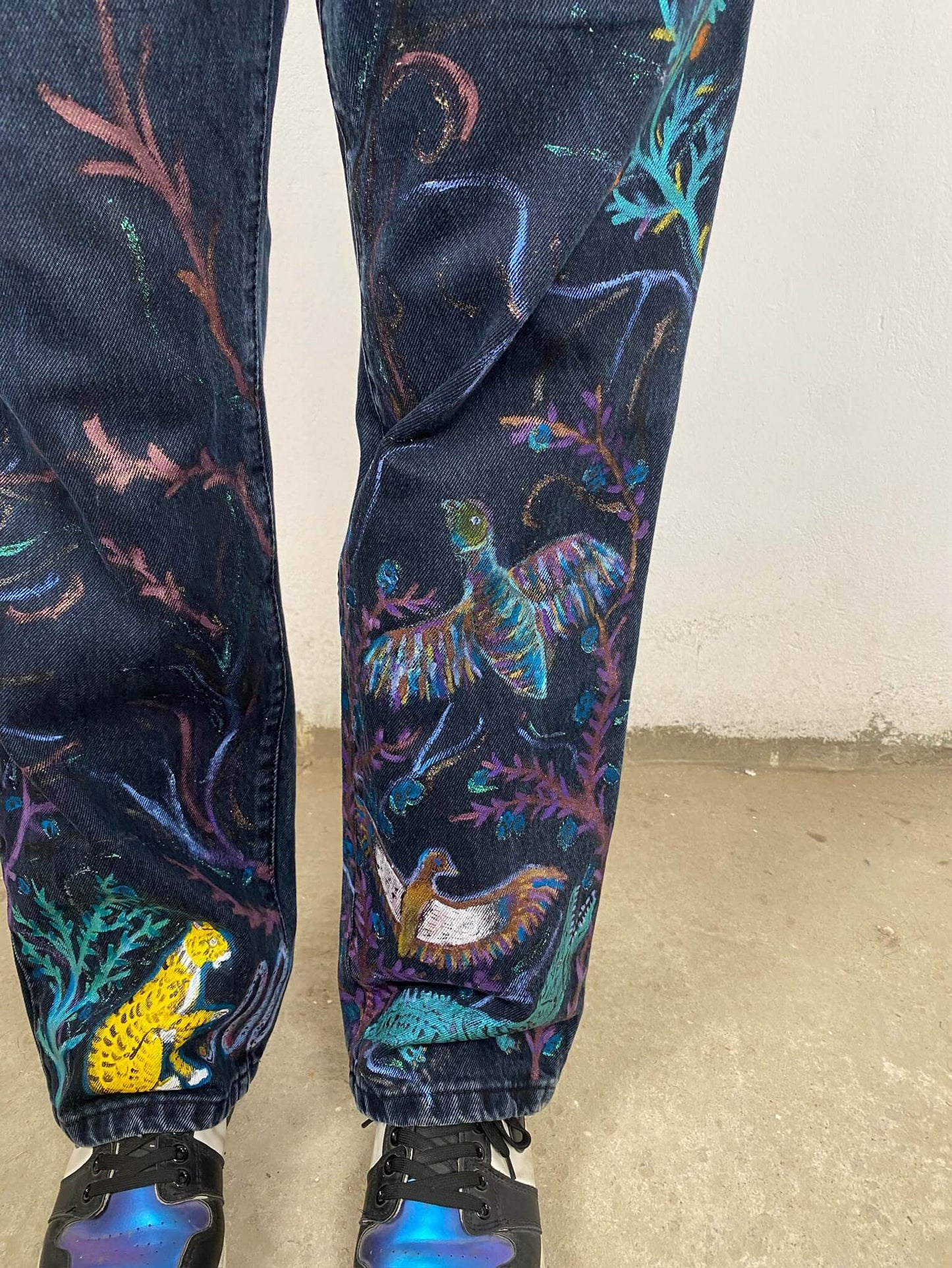 Ancient Egyptian Animals Handpainted Jeans