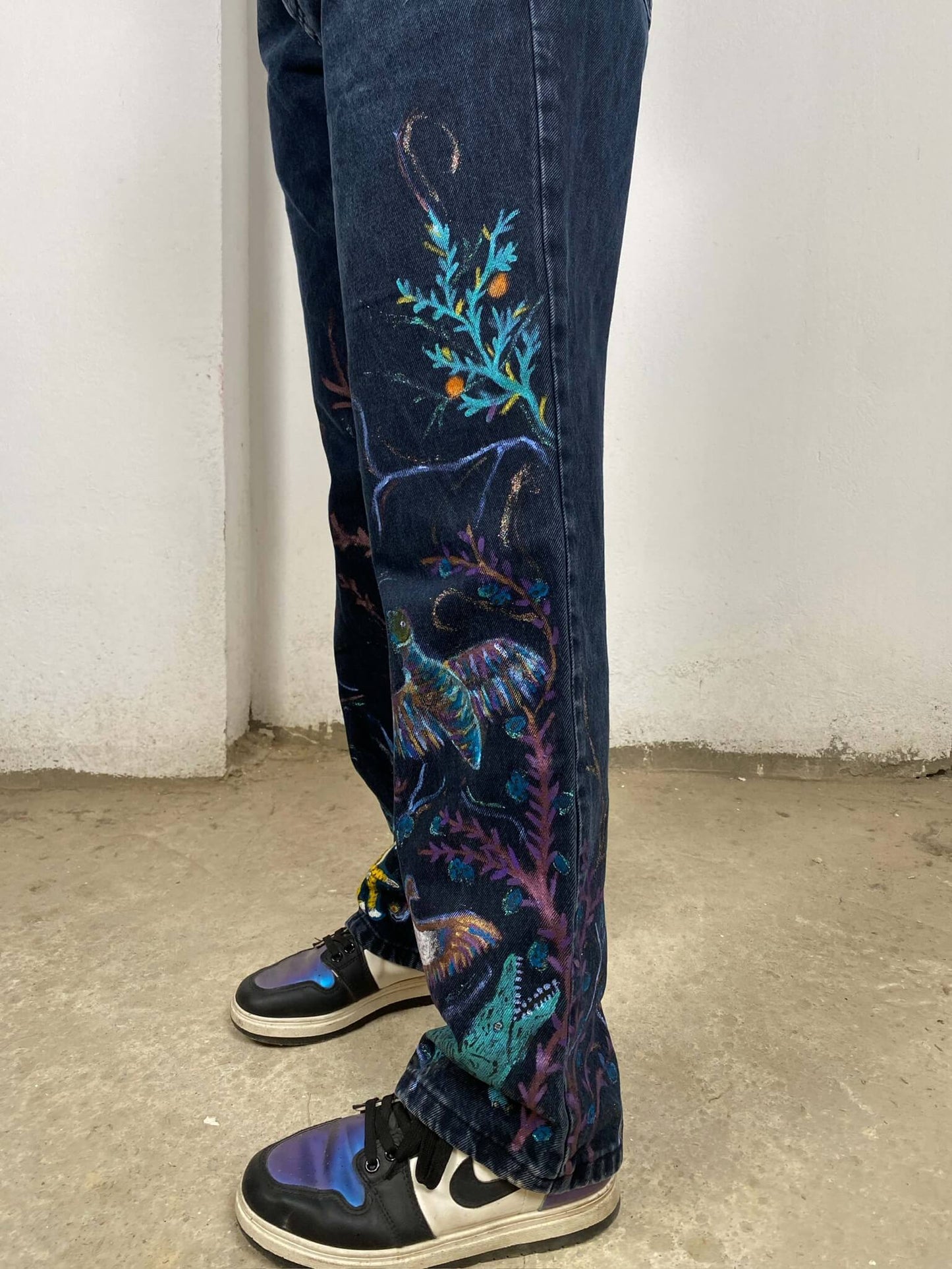 Ancient Egyptian Animals Handpainted Jeans