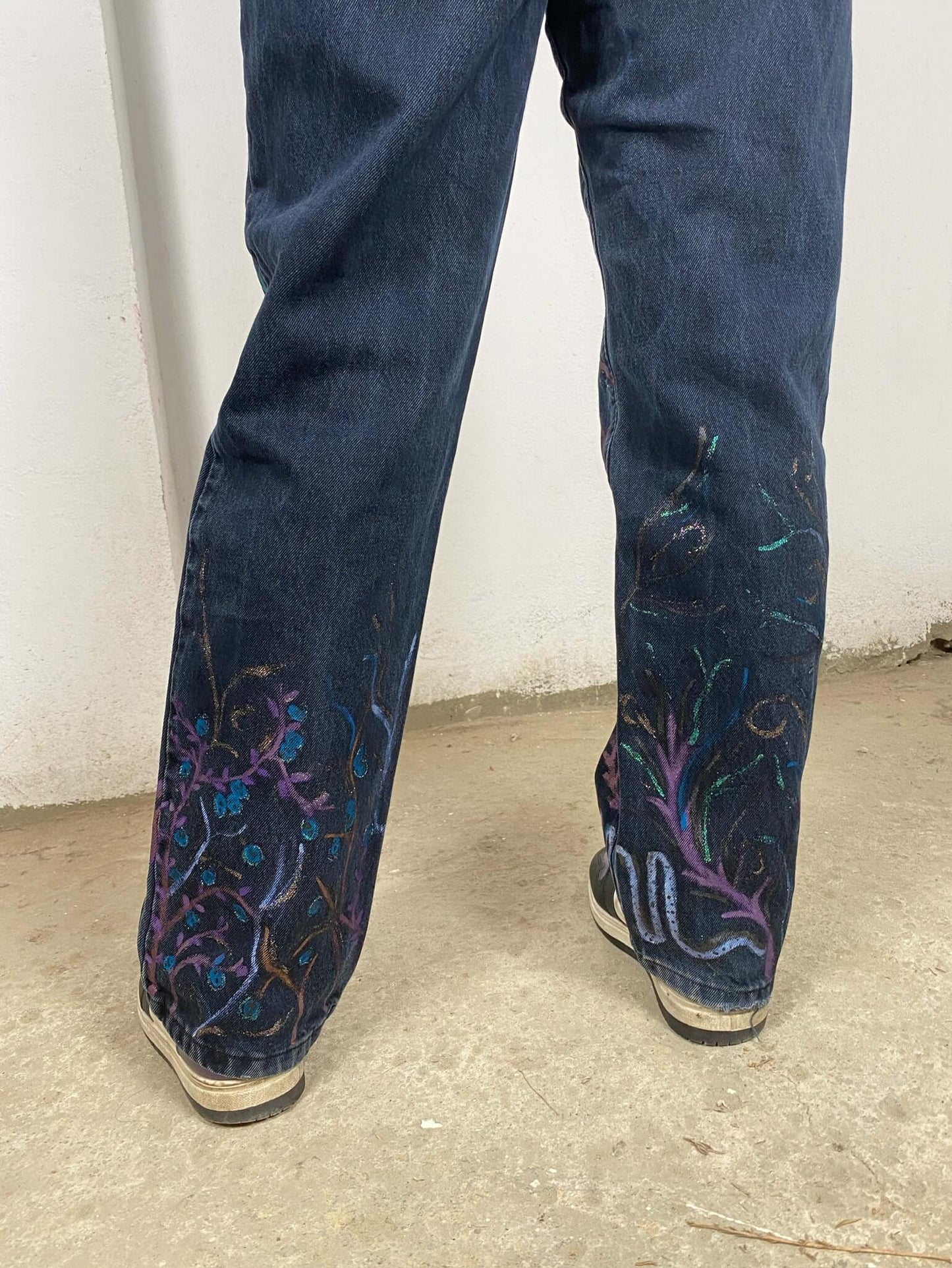 Ancient Egyptian Animals Handpainted Jeans