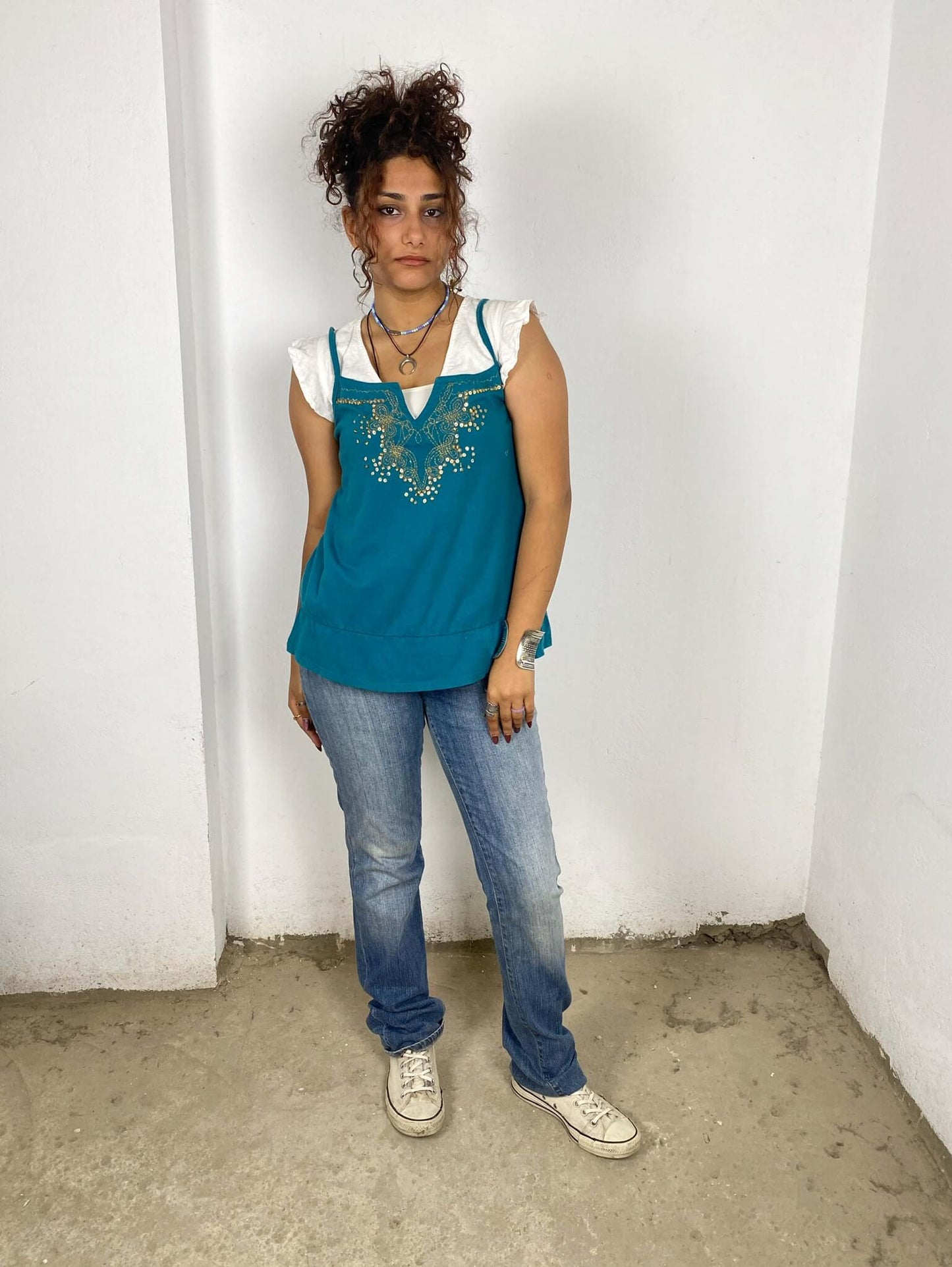 Teal Spaghetti Strap Top