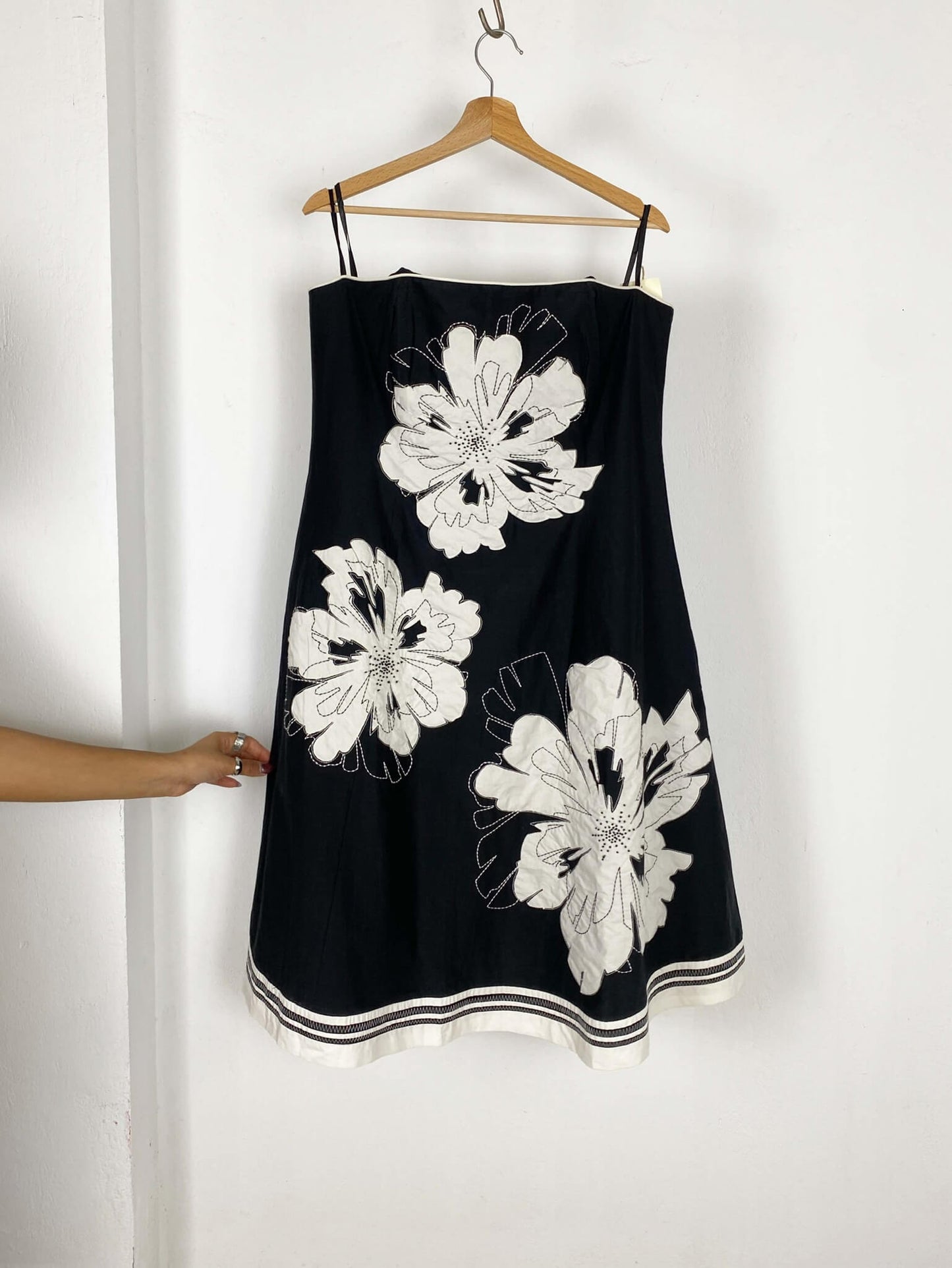 Floral Black and White Dress