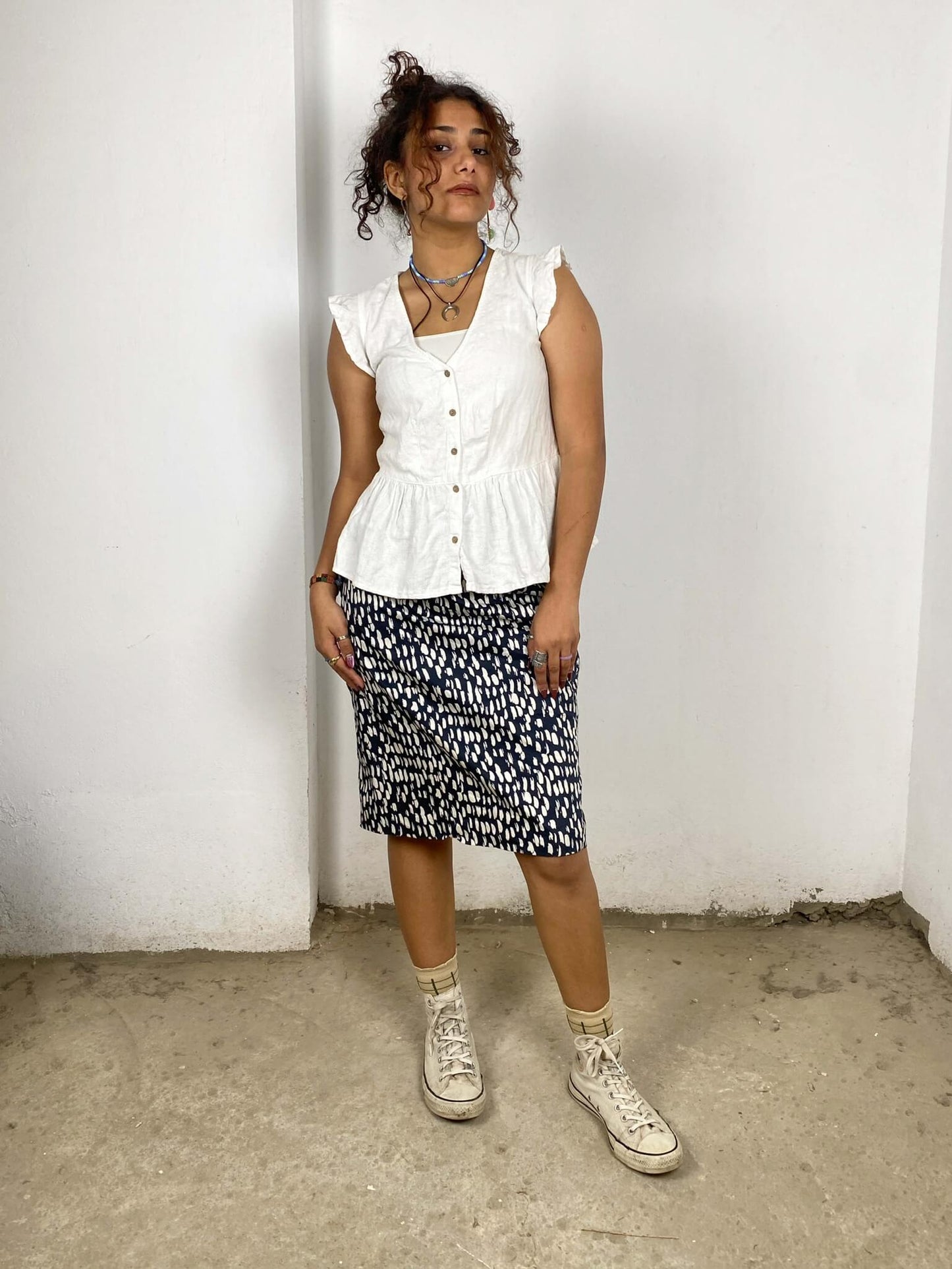 Black Patterned Skirt