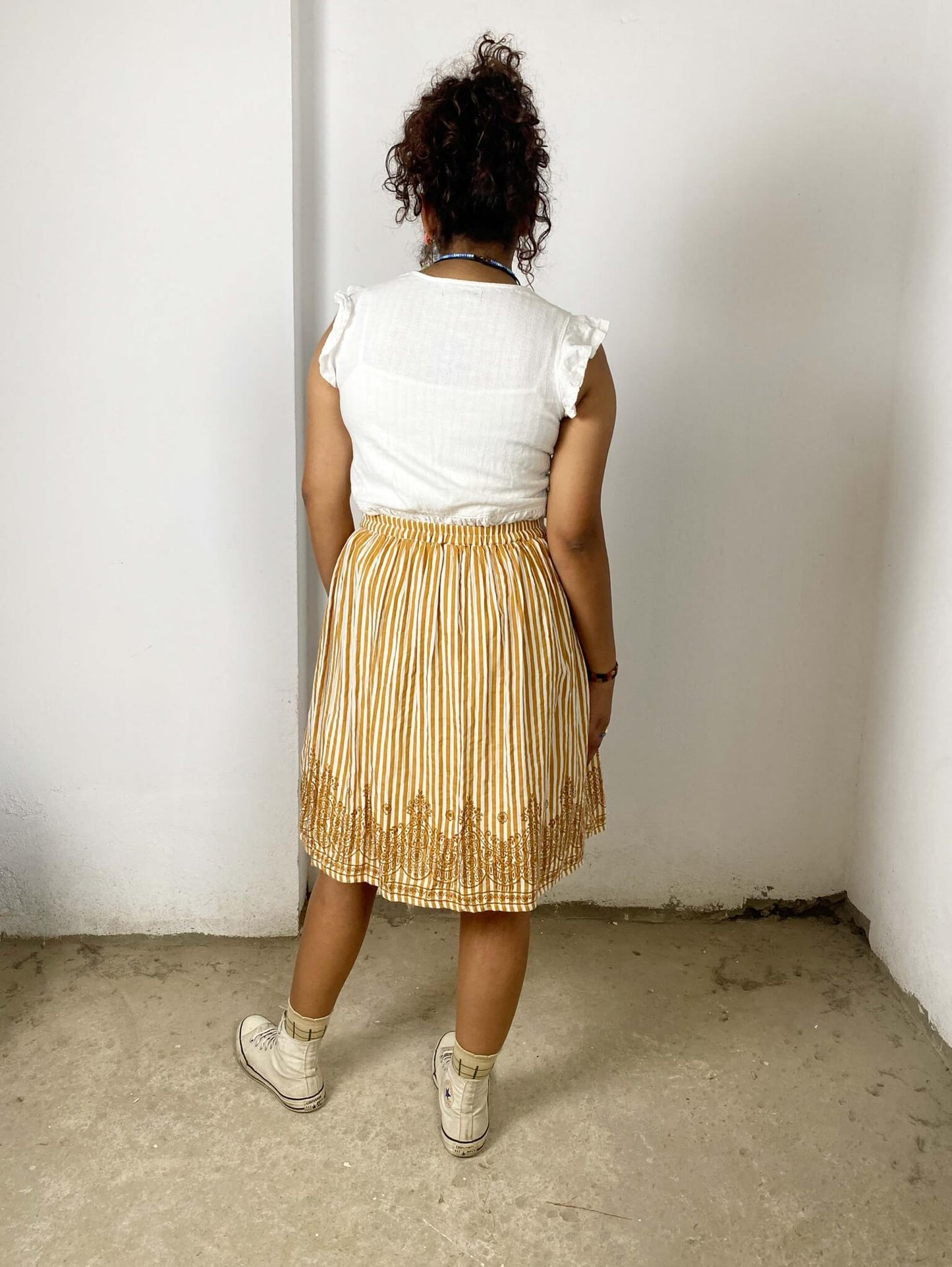 Tan Striped Vintage Akirt