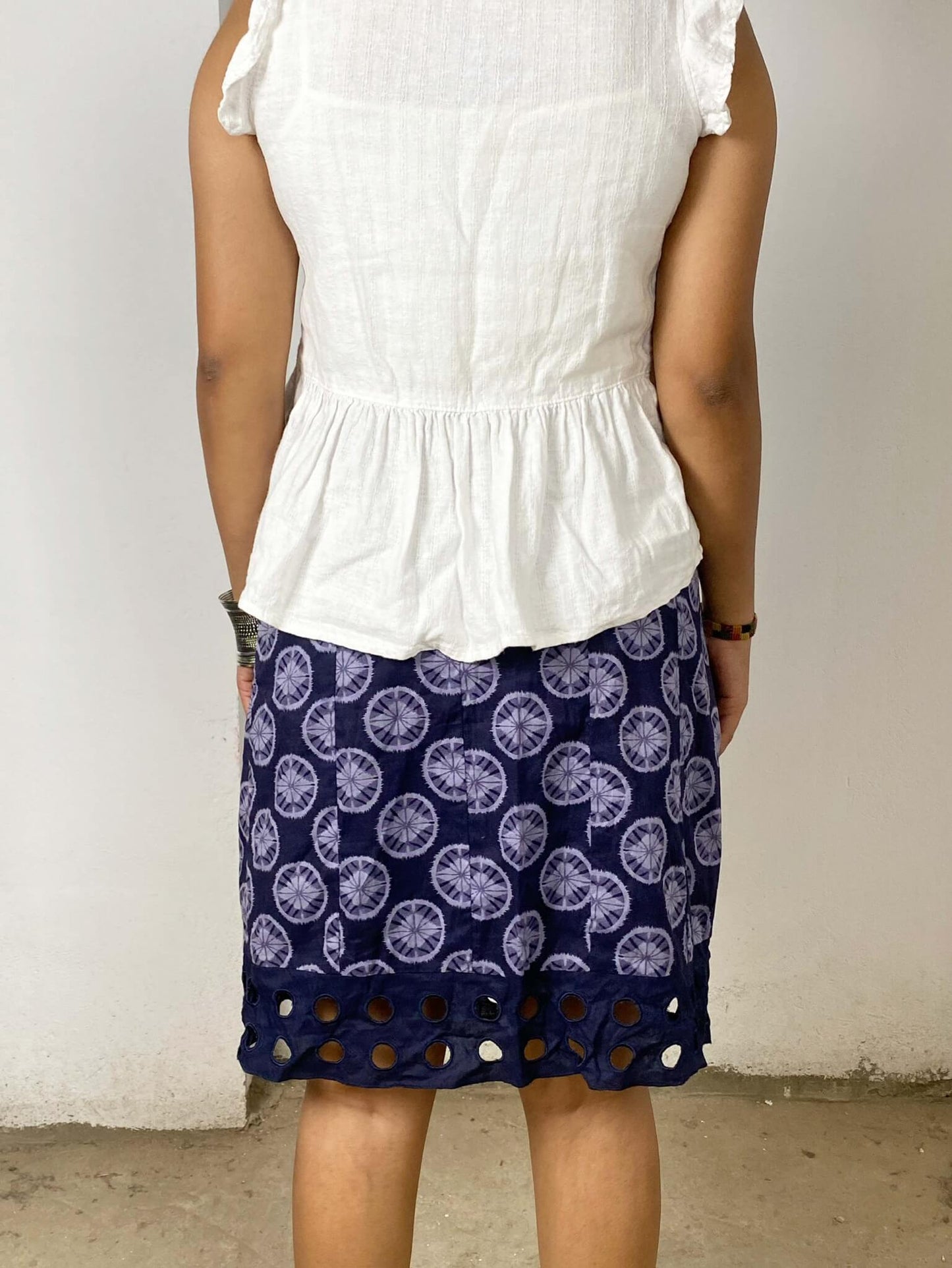 Patterned Navy Vintage Skirt