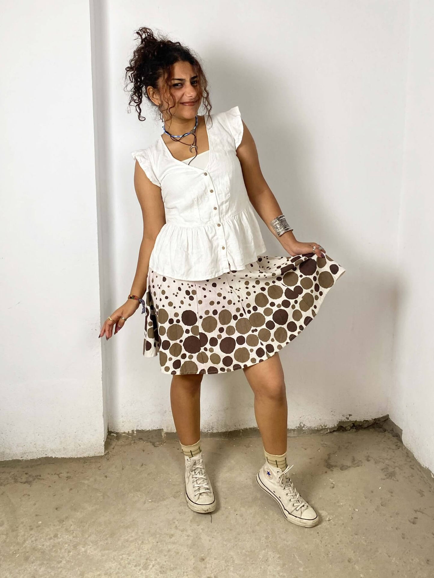 Dotted Vintage Mini Skirt