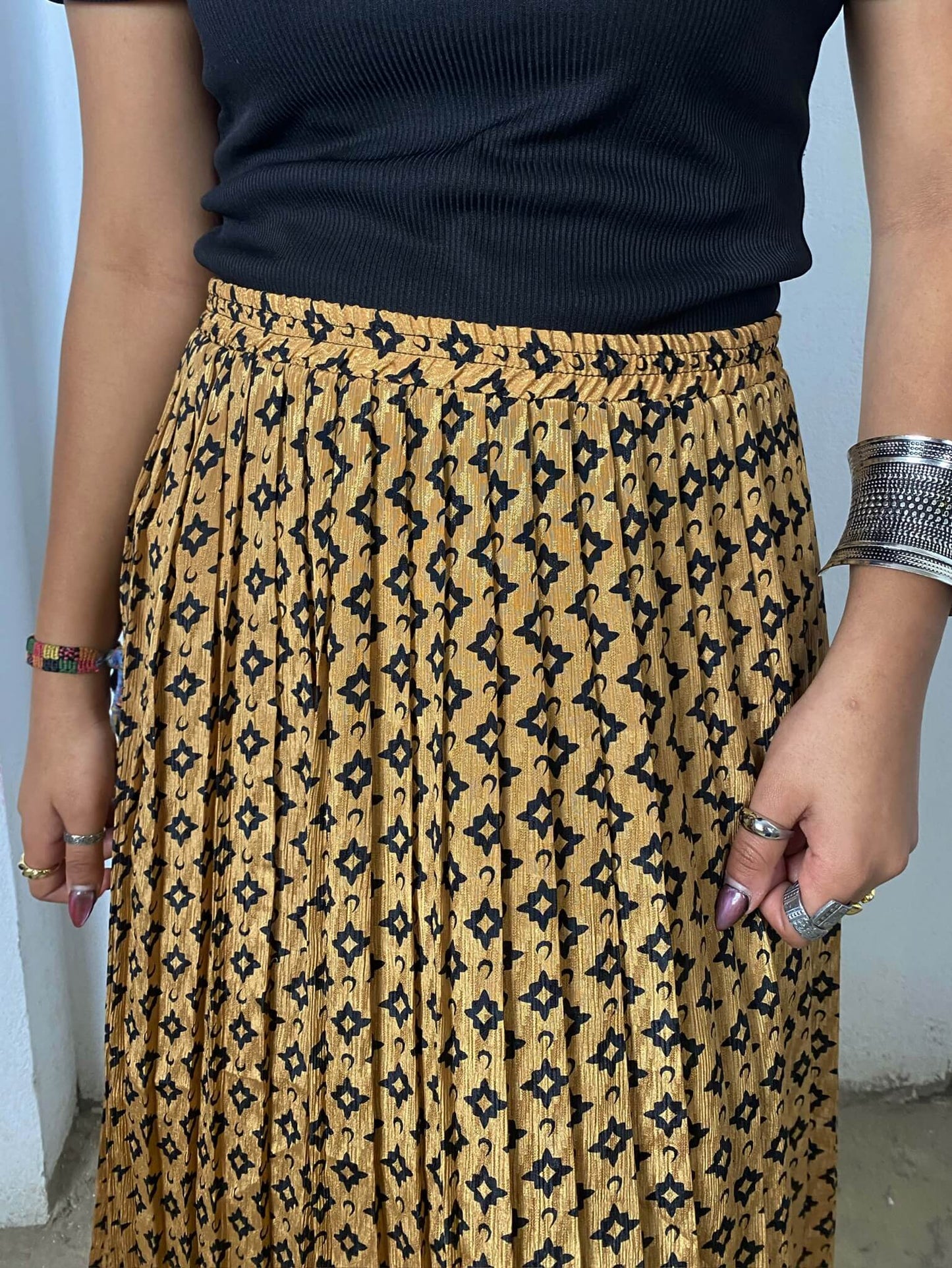 Brown Pleated Vintage Skirt