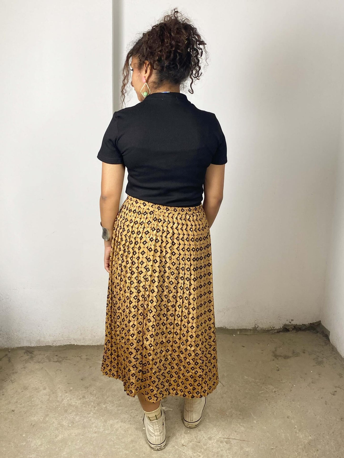 Brown Pleated Vintage Skirt