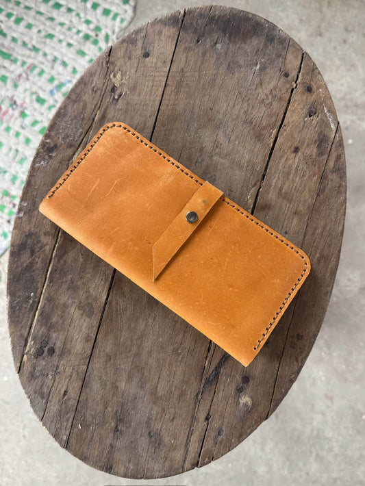 Tan Long Leather Wallet