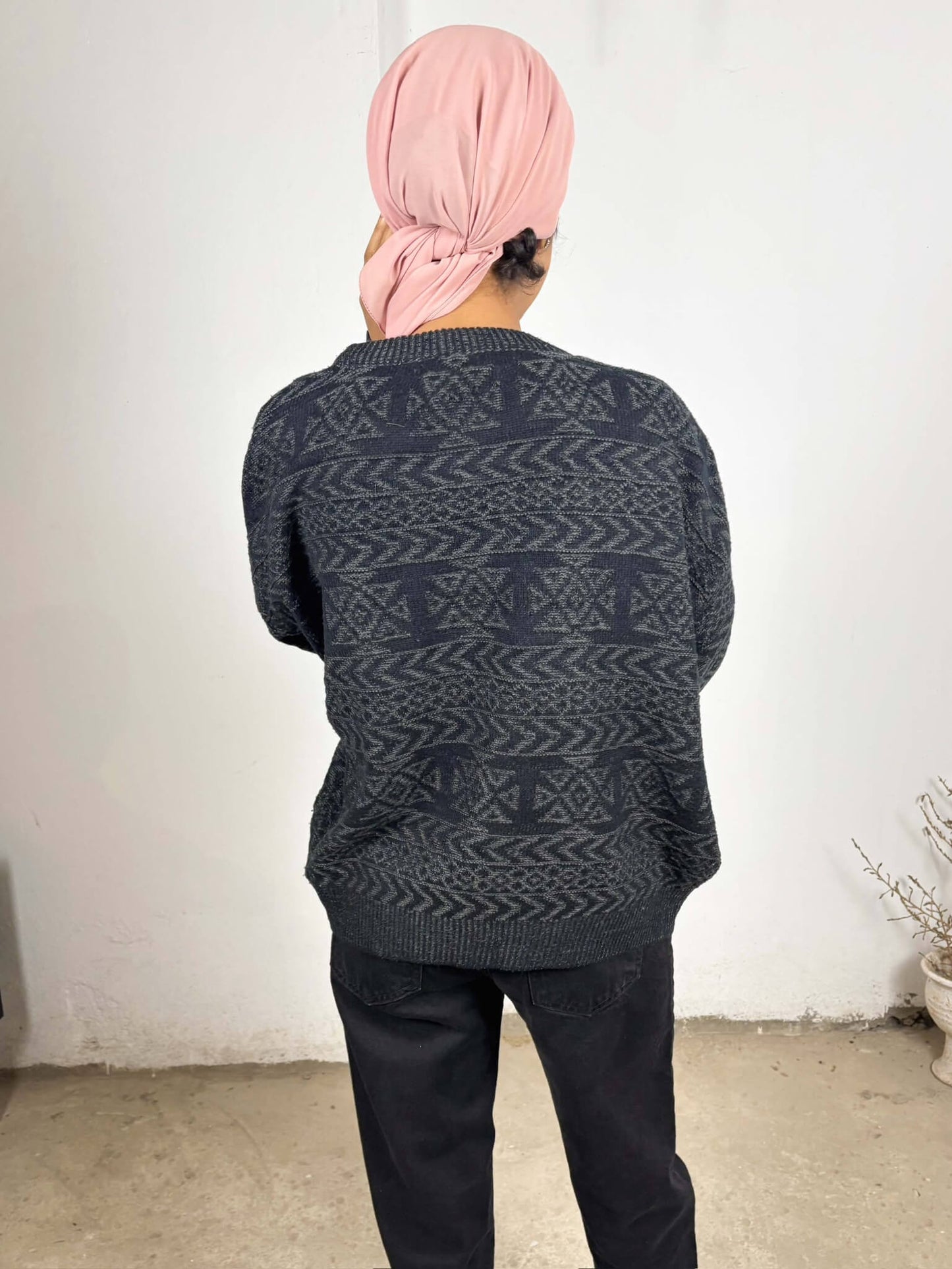 Vintage Dark Patterned Sweater