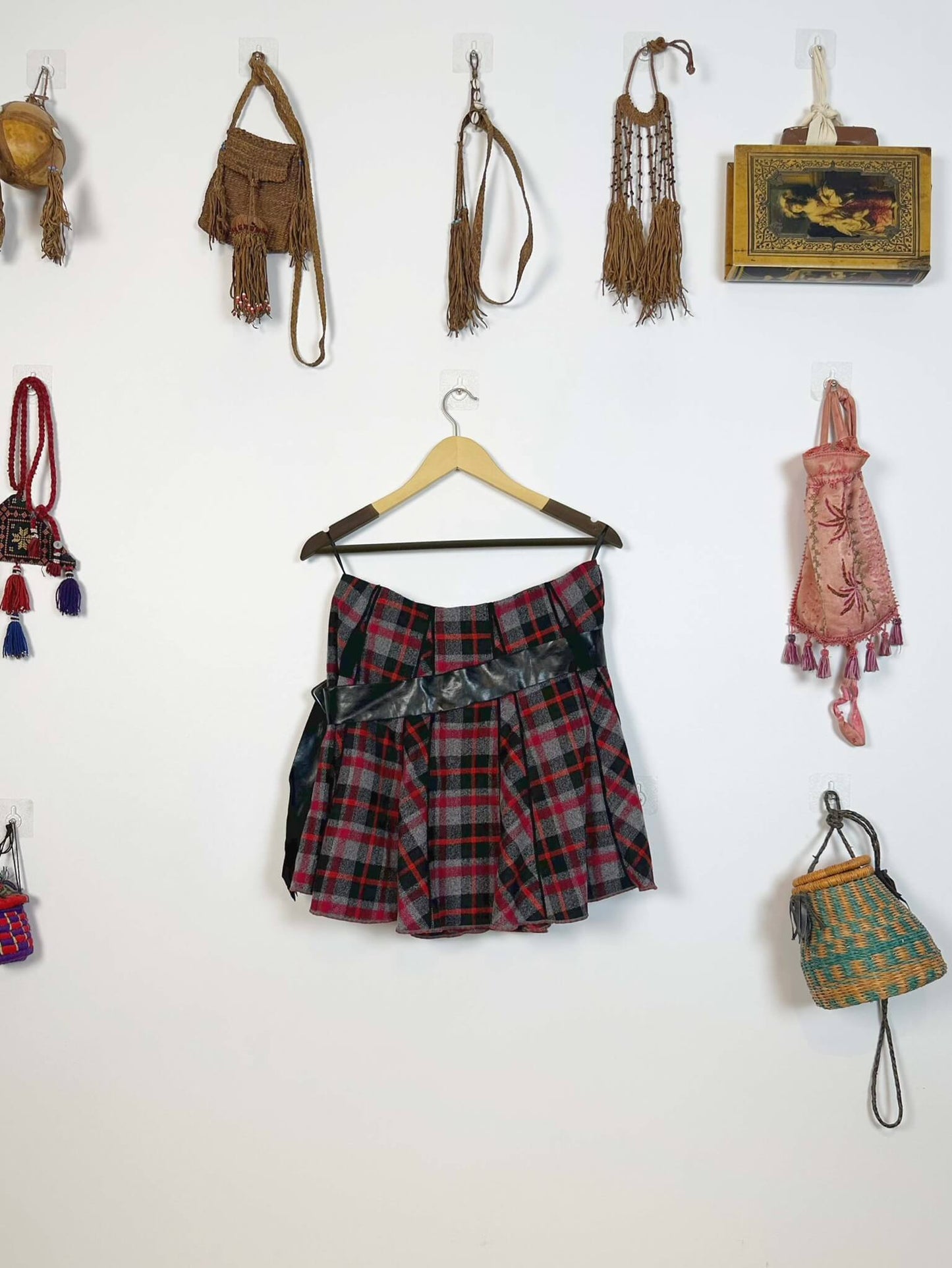 Plaid Black and Red Mini Skirt