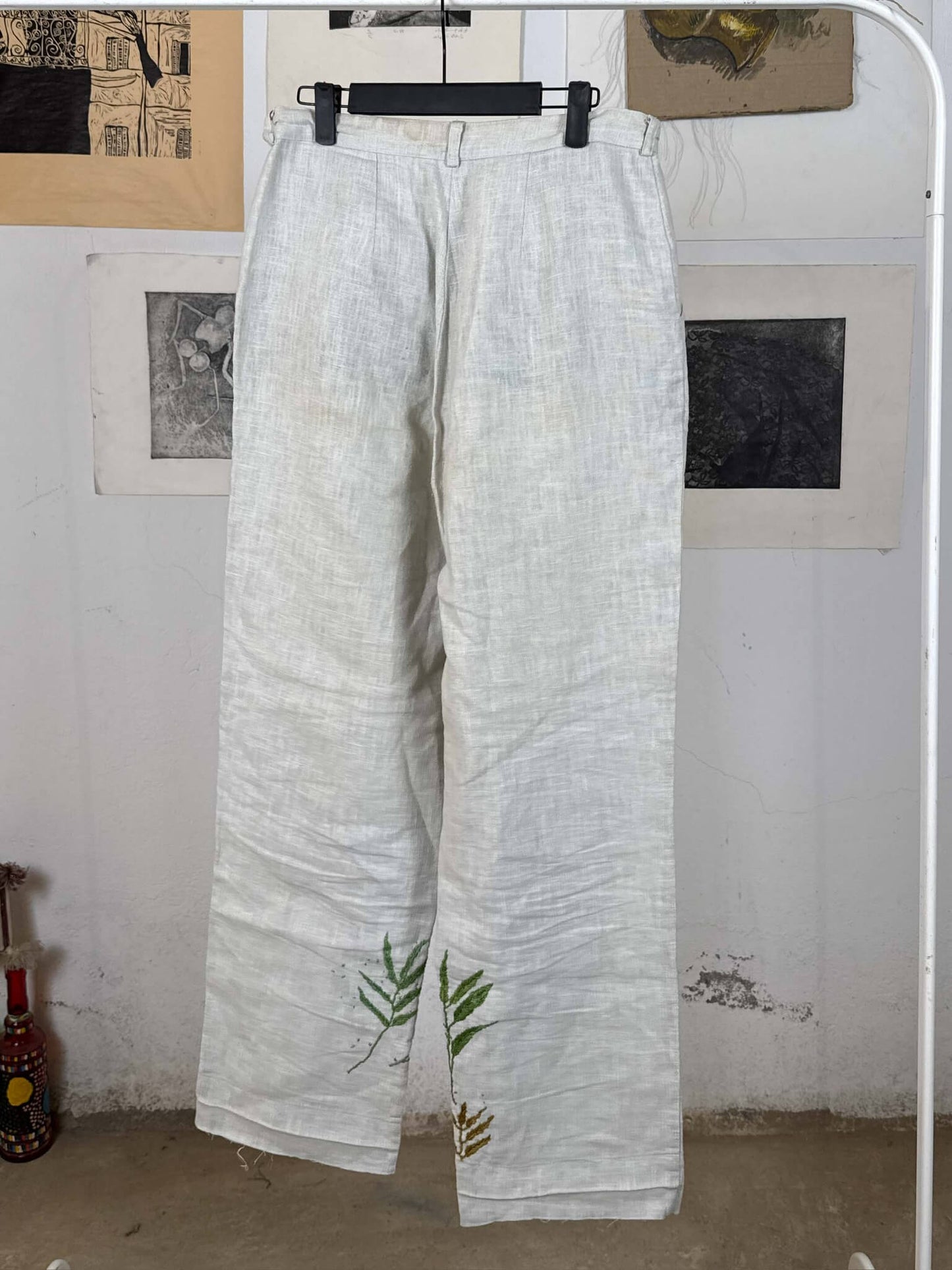Palms Embroidered Pants