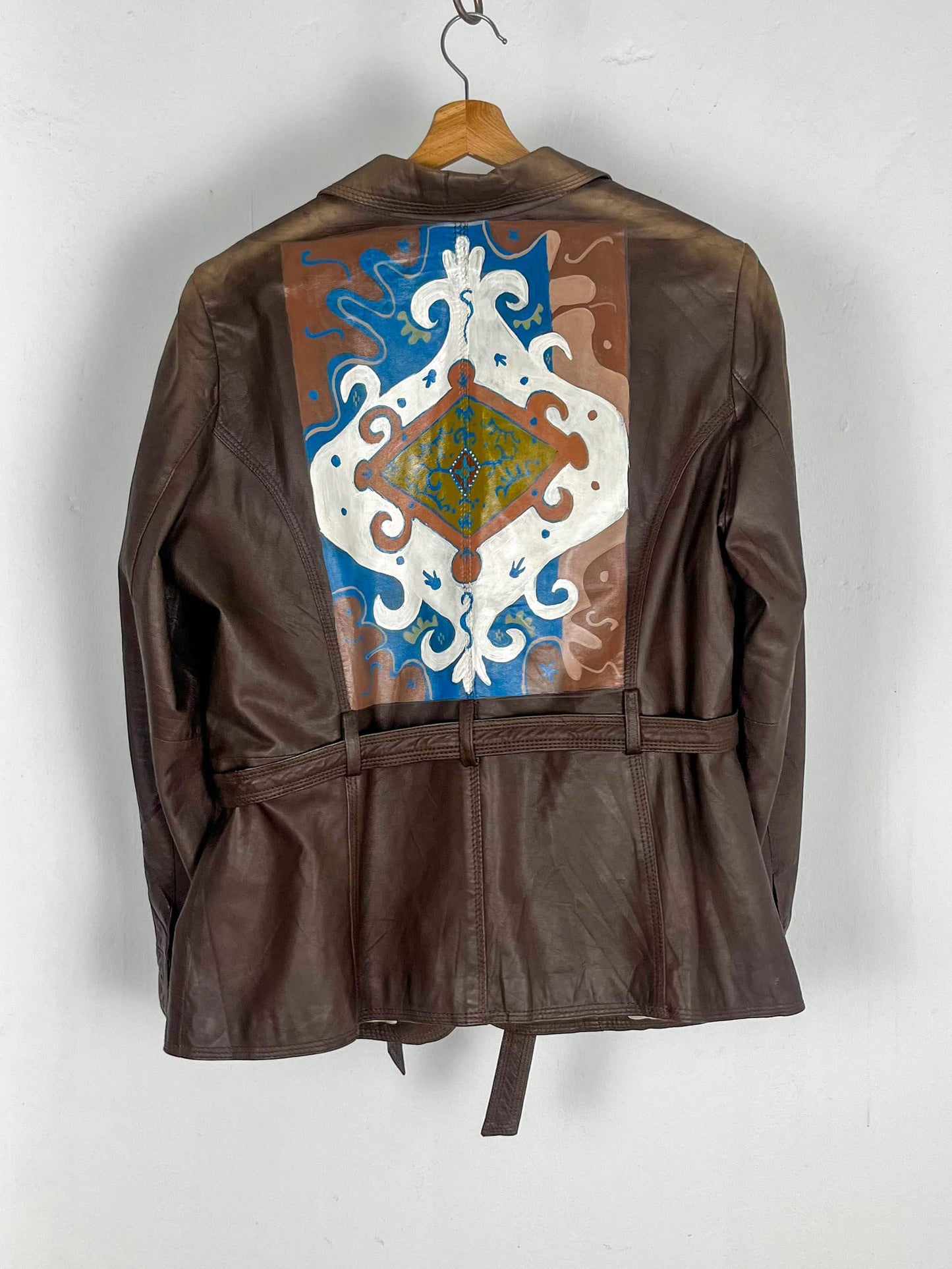 Hand Painted Kaitag Leather Jacket