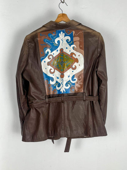 Hand Painted Kaitag Leather Jacket