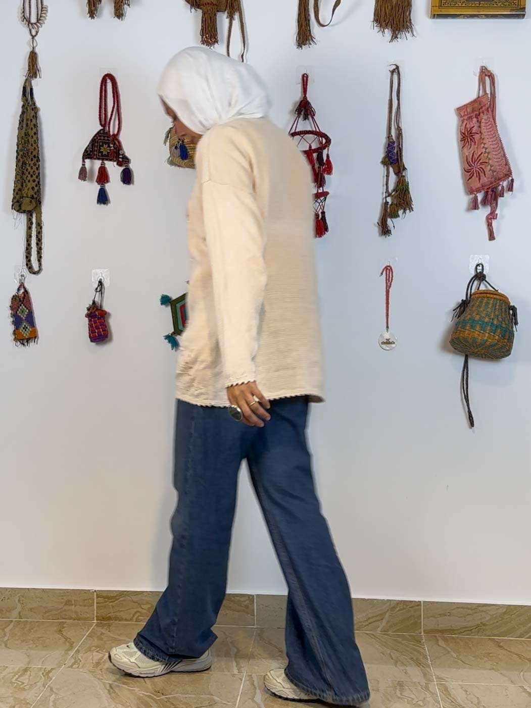 Light pink embroidered granny sweater