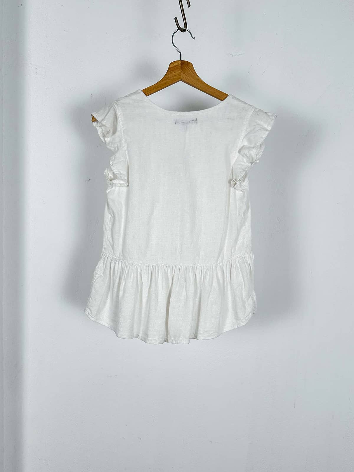 Linen And Viscose Frilly Blouse