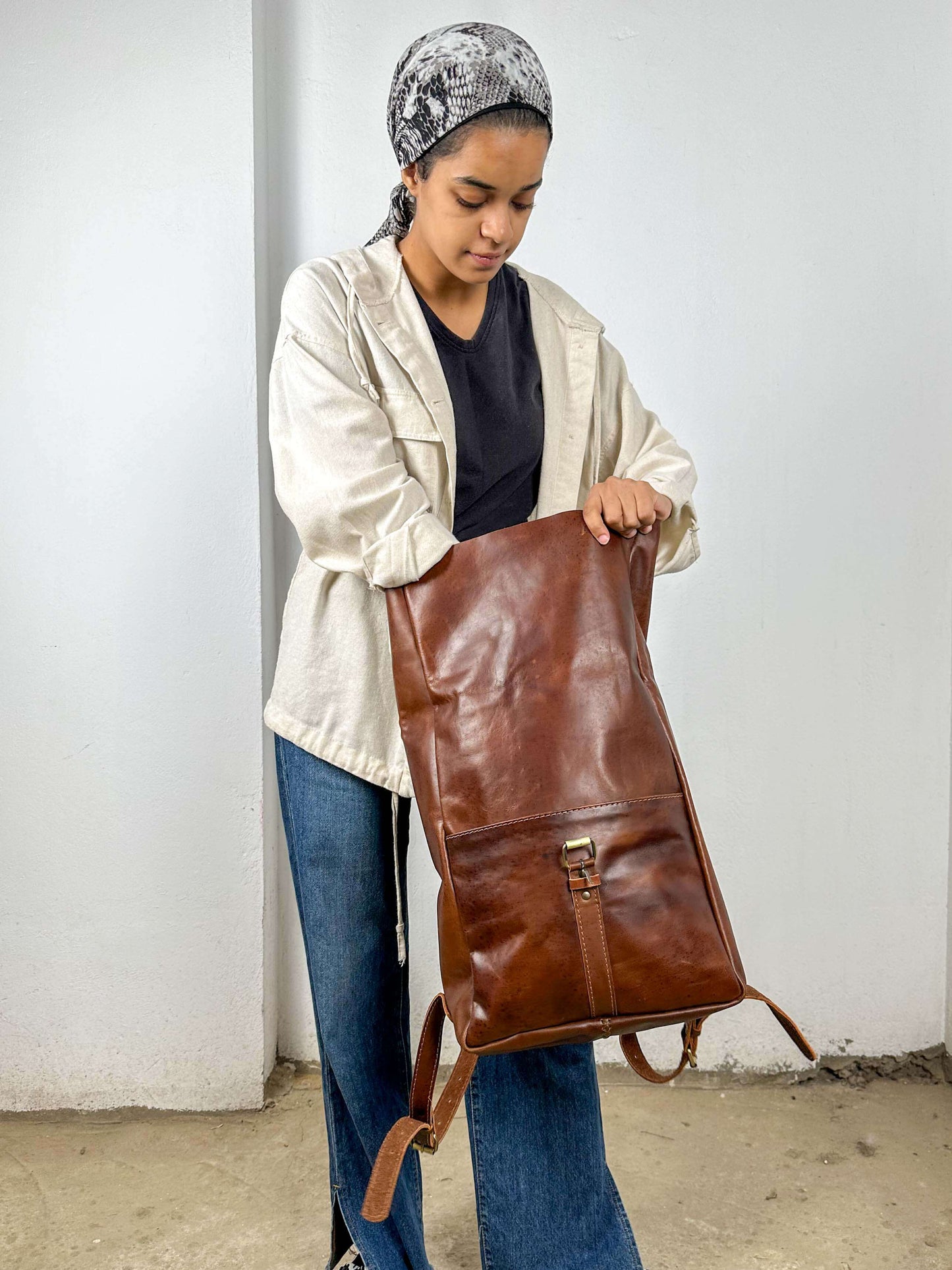 Real Leather Backpack