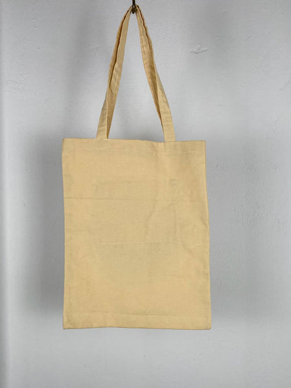 Light Beige Hand Painted Indian Design Tote Bag