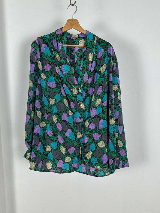 Long Sleeved Vintage Patterned Blouse