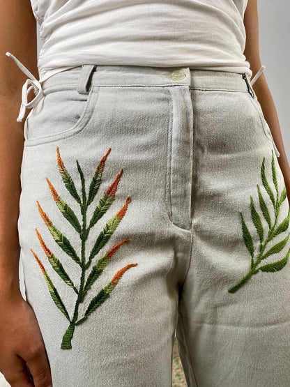 Hand Embroidered Light Jeans