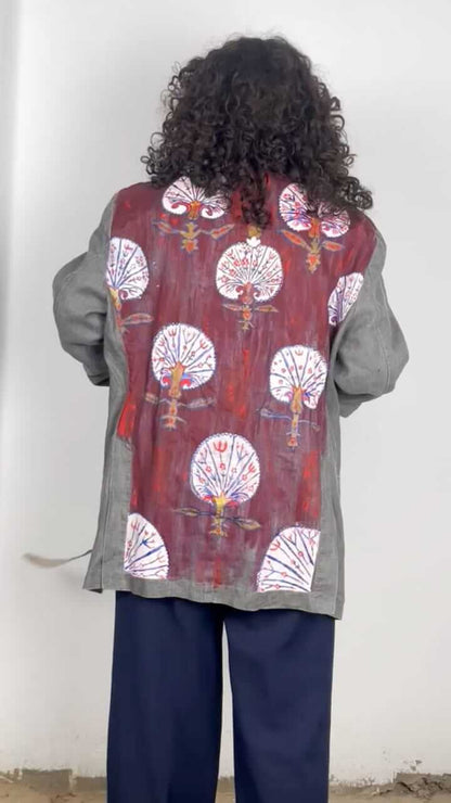 Linen Hand Painted Islamic Jacket