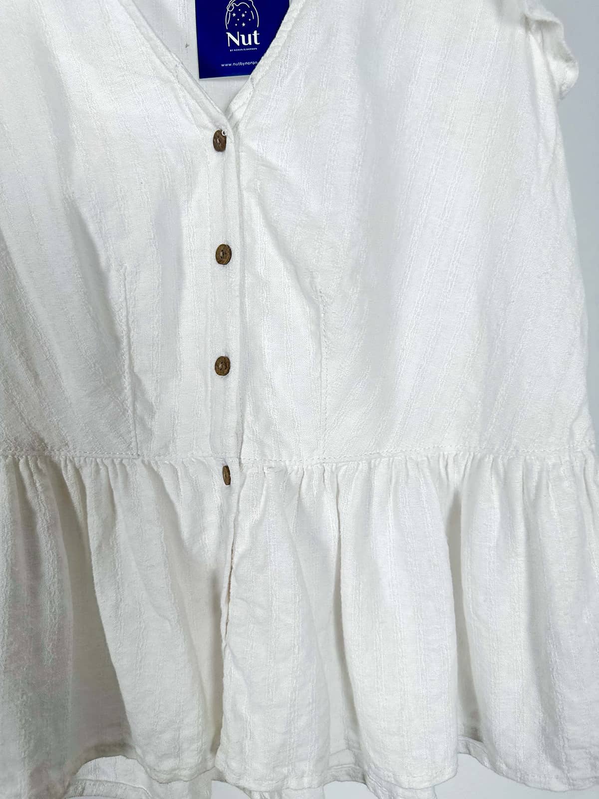 Linen And Viscose Frilly Blouse