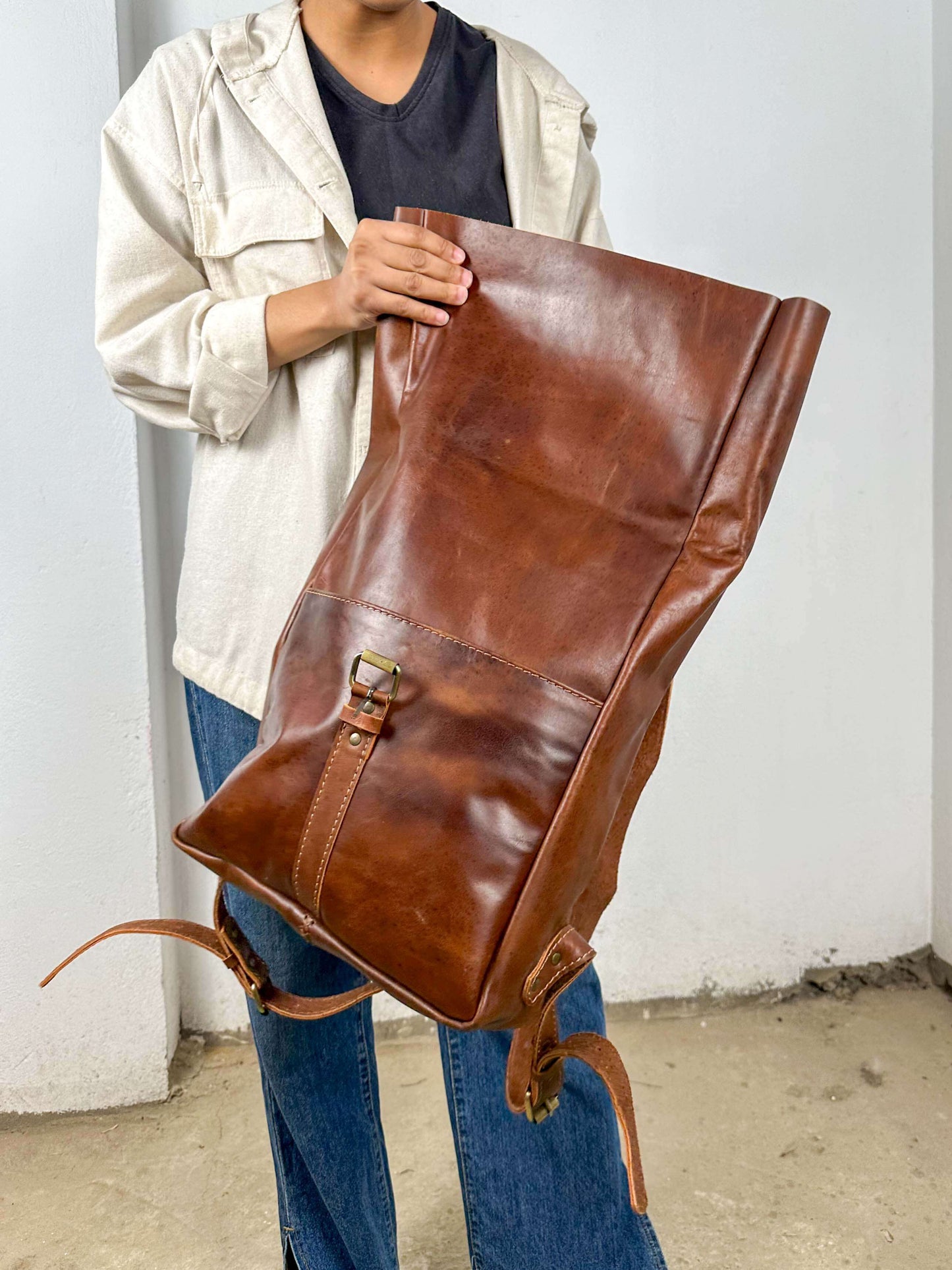 Real Leather Backpack