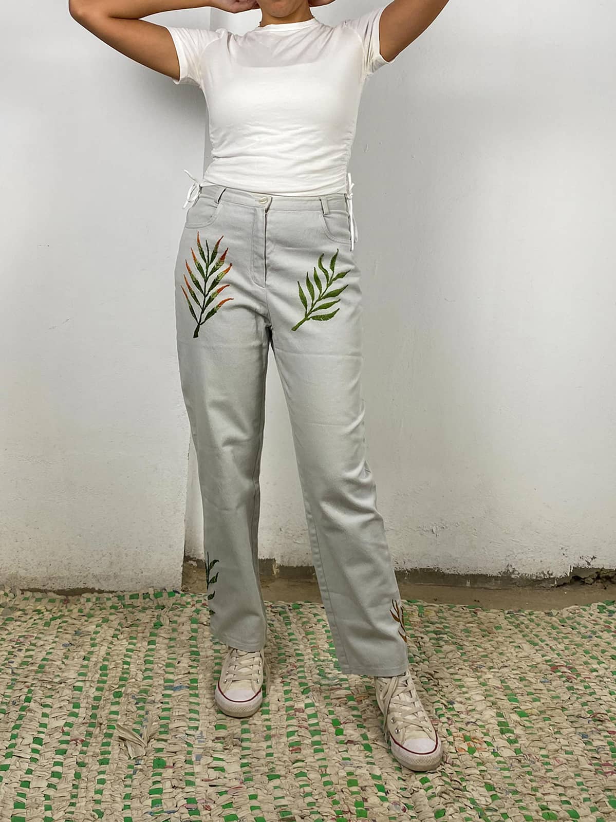 Hand Embroidered Light Jeans