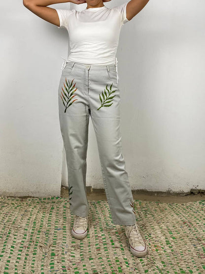 Hand Embroidered Light Jeans