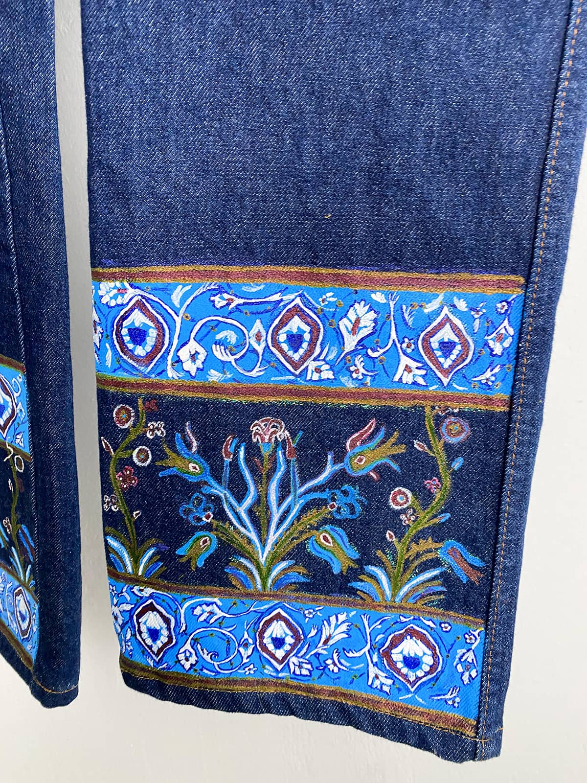 Islamic Patterned Hand Painted Jeans