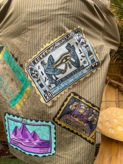 Hand painted stripped stamps shirt
