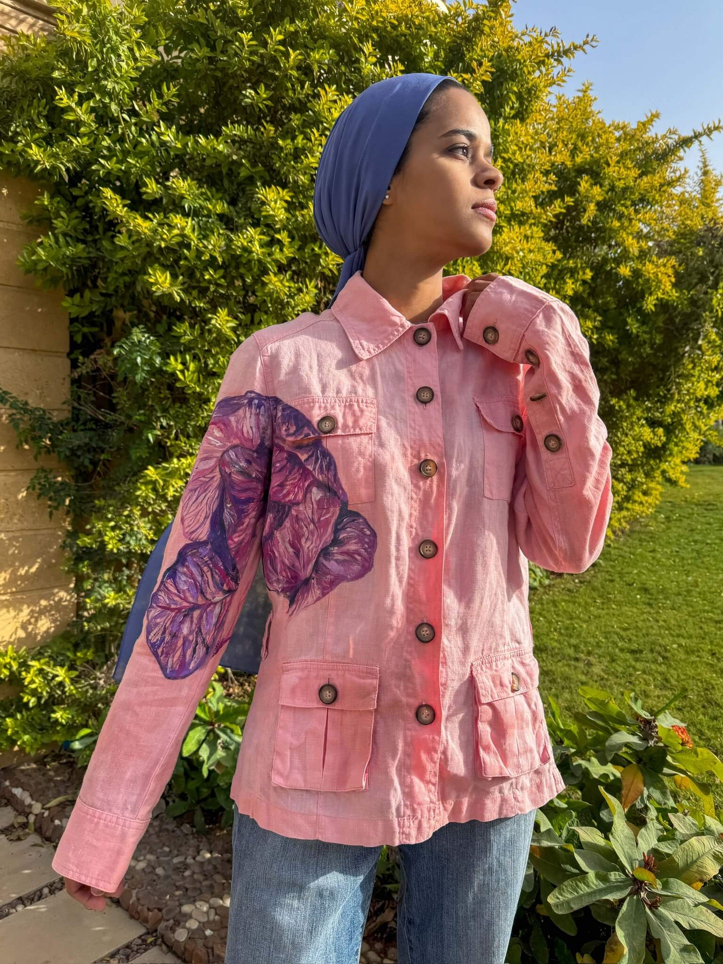Kromba light pink linen jacket