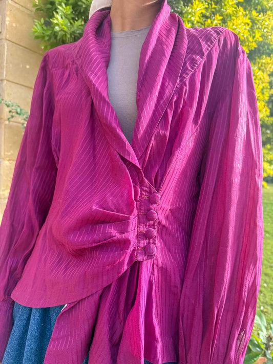 Fuchsia vintage stripped blouse